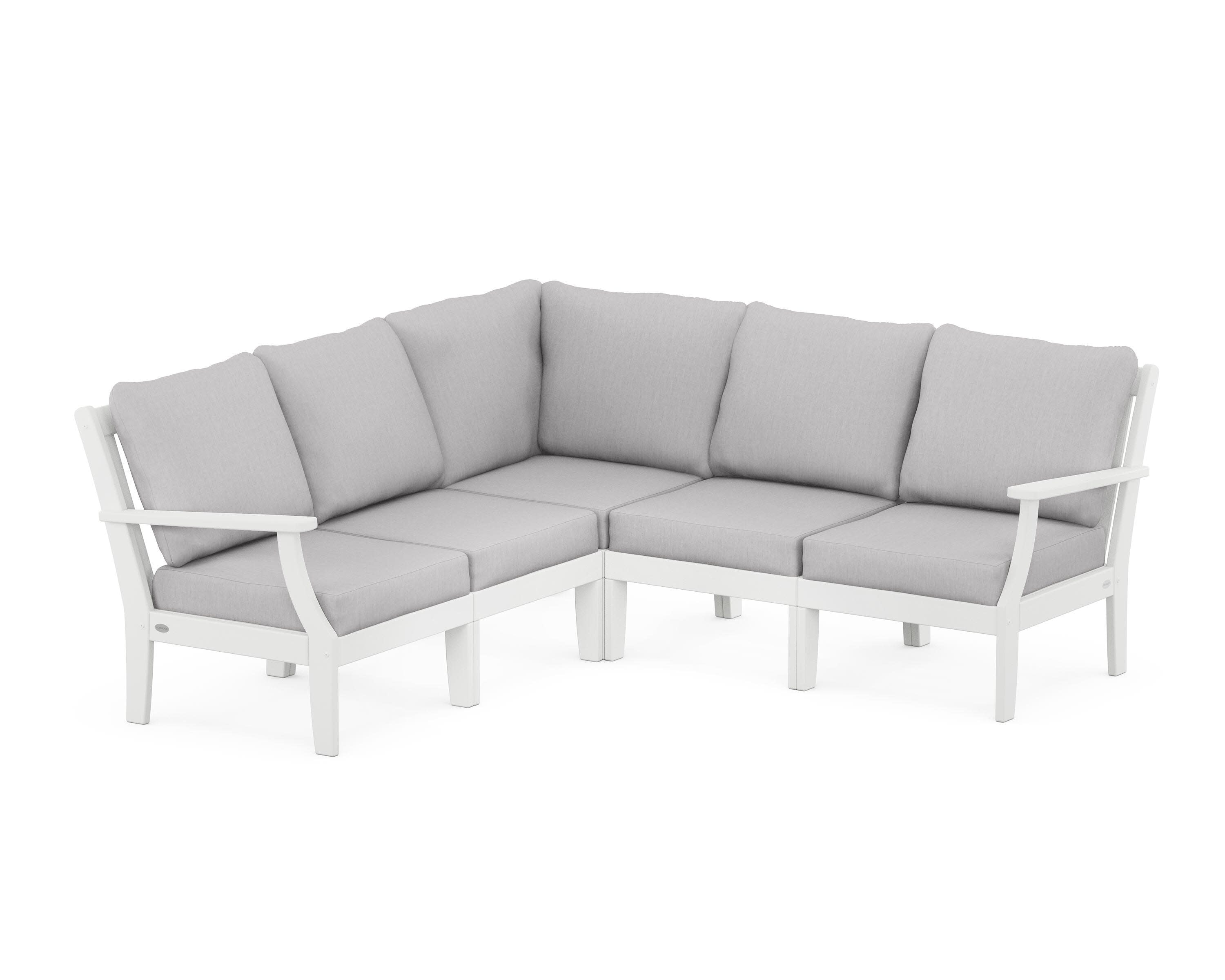 Braxton Modular 5-Piece Deep Seating Set in White / Granite