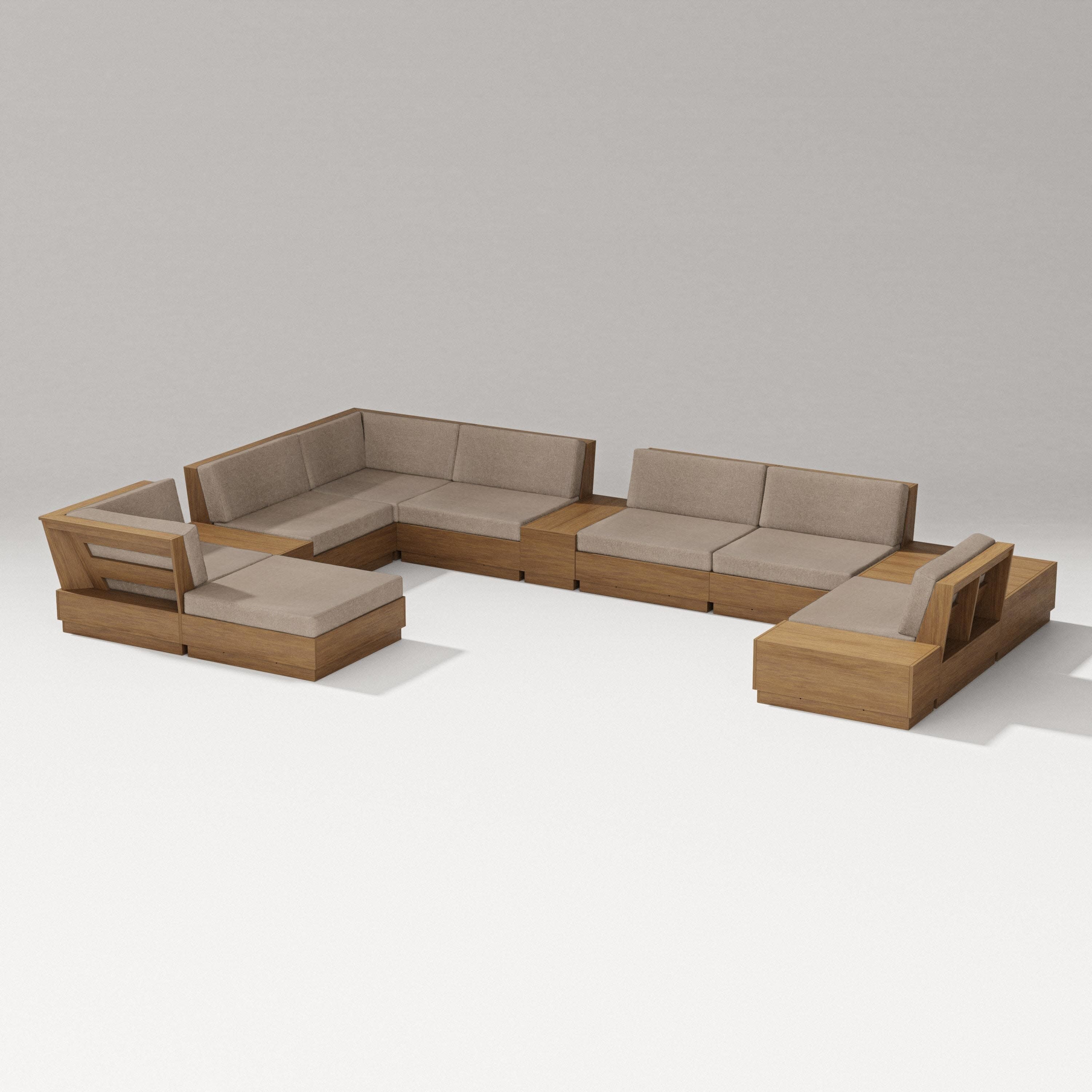 Elevate 12-Piece Conversation Sectional Set in Natural / Spiced Burlap