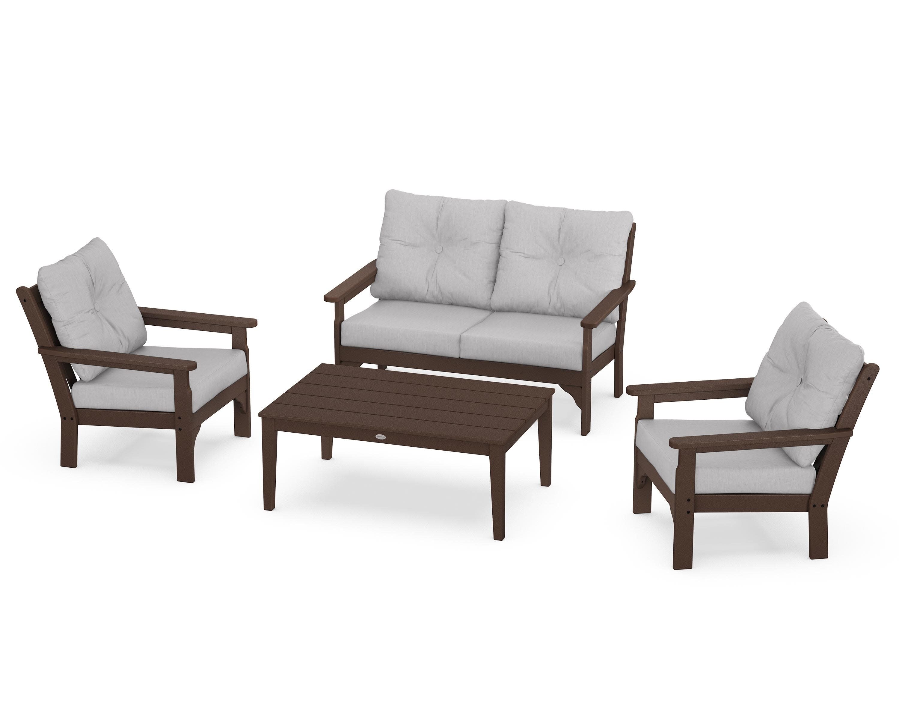 Vineyard 4-Piece Deep Seating Set in Mahogany / Granite
