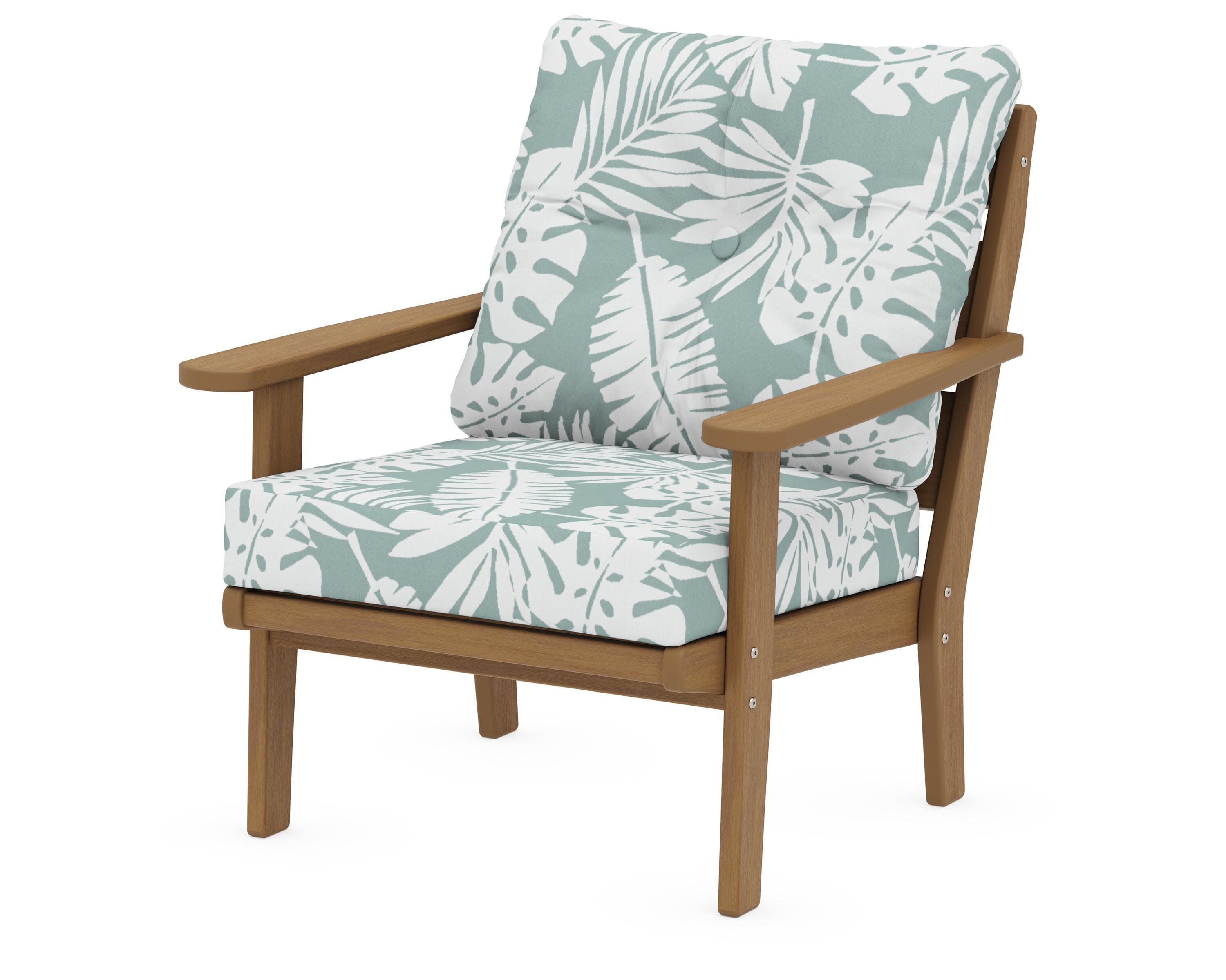 Lakeside Deep Seating Chair in Natural / Leaf Glacier Spa
