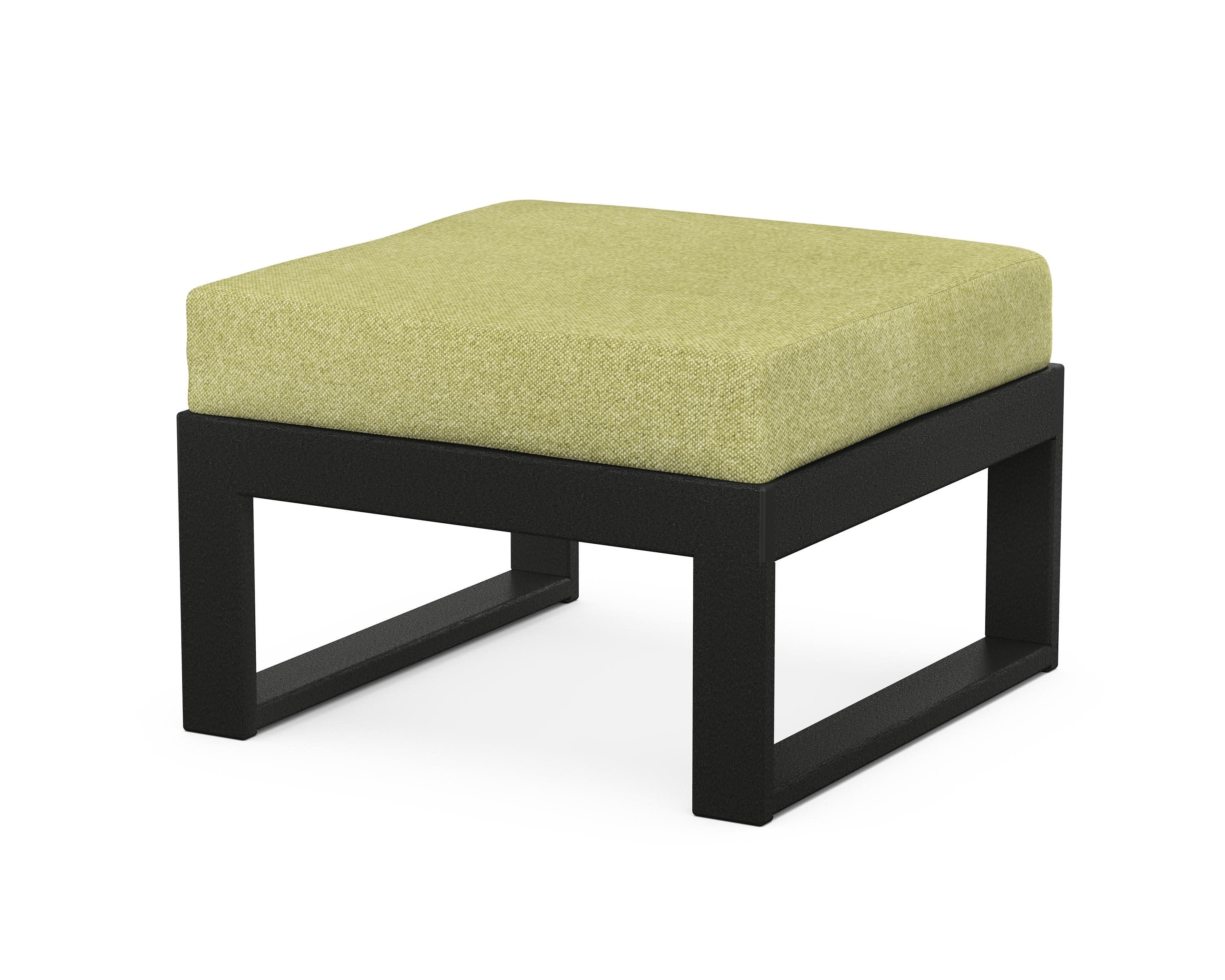 Modular Ottoman - Modern in Black / Chartreuse Boucle
