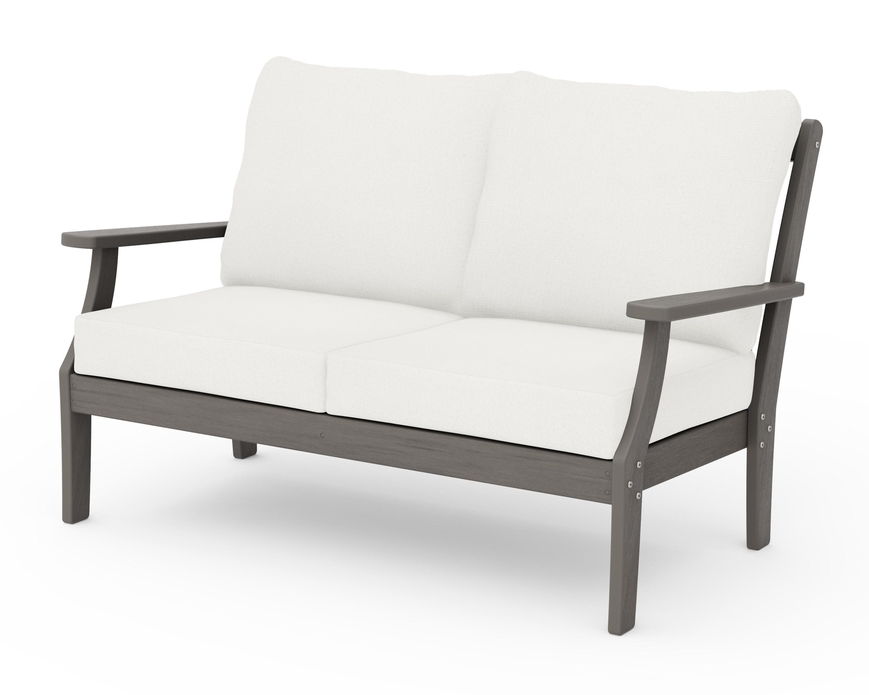 Braxton Deep Seating Loveseat in Driftwood / Natural Linen