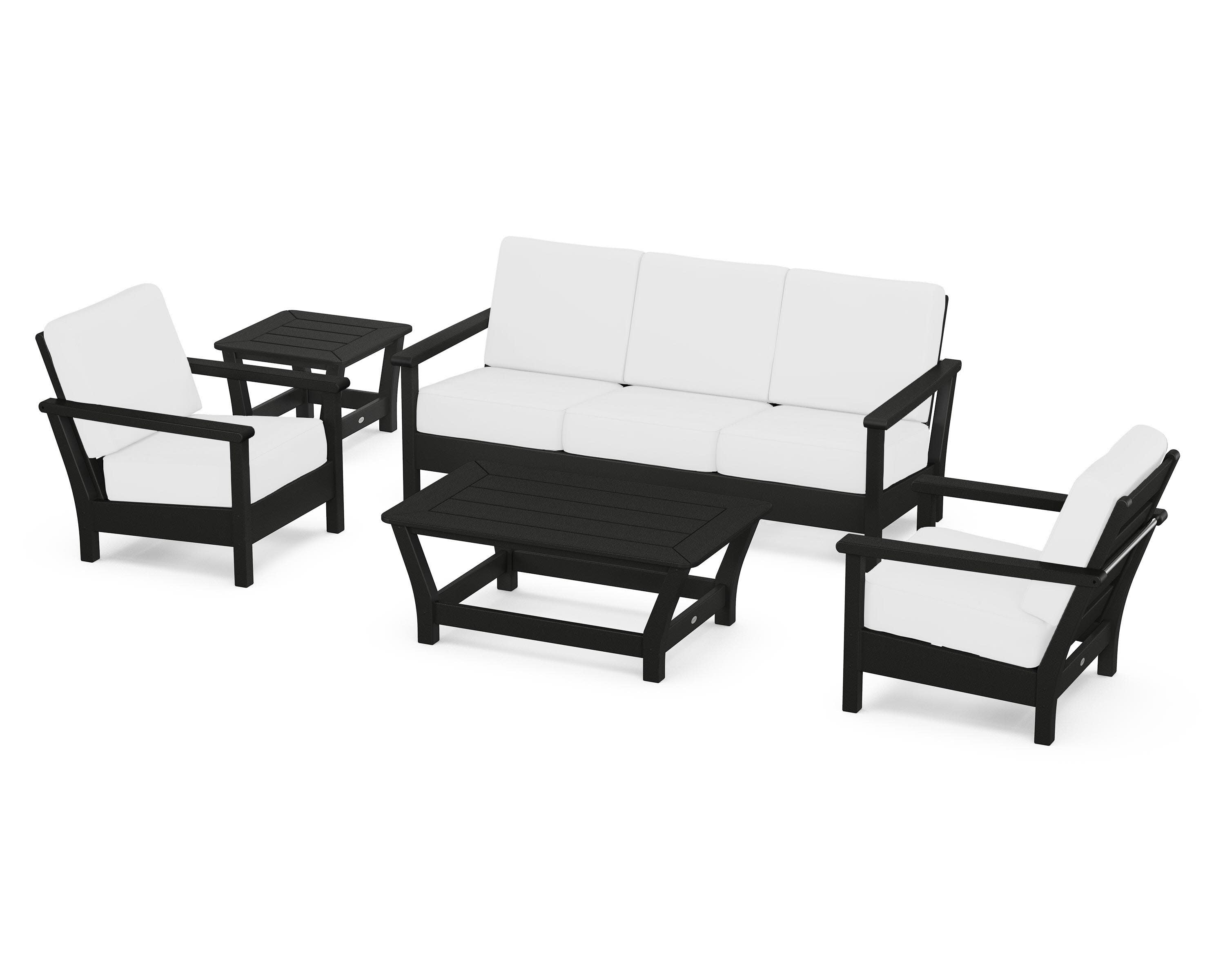 Harbour 5-Piece Deep Seating Set in Black / Natural
