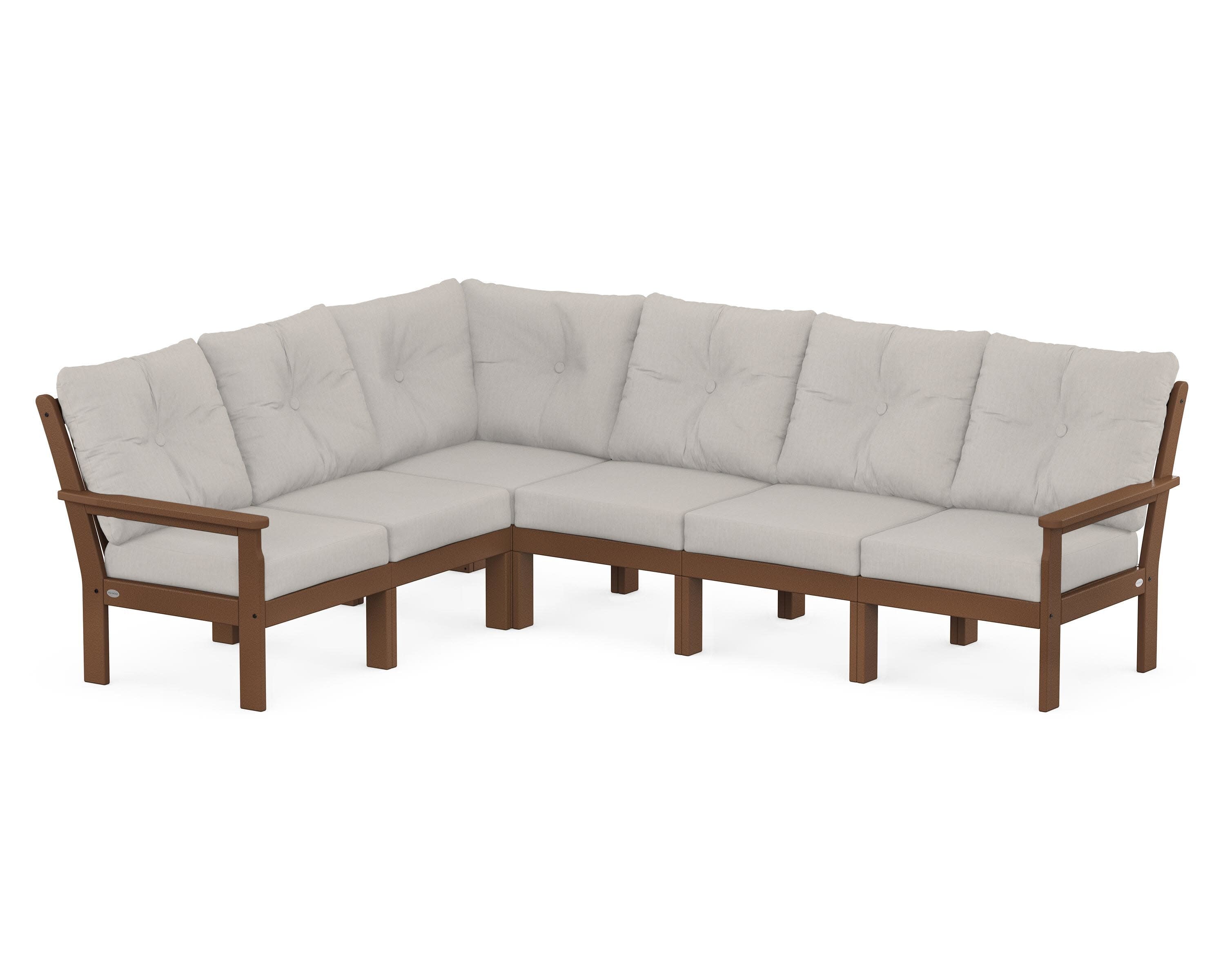 Vineyard 6-Piece Sectional in Teak / Cast Ash