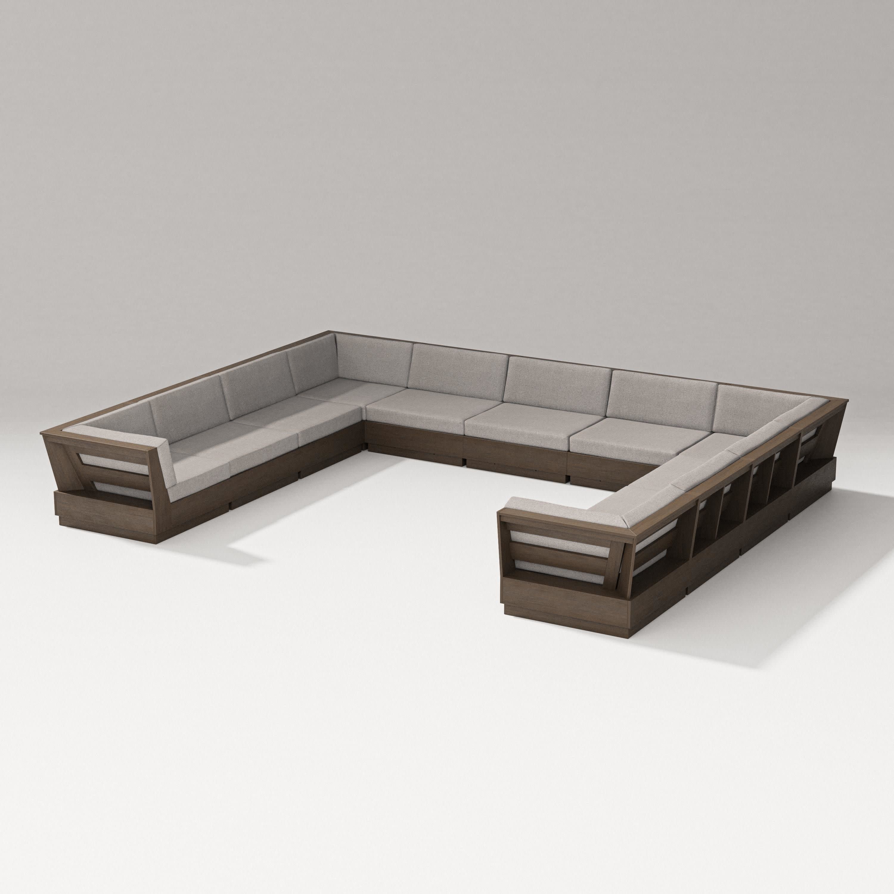 Elevate Large U-Shaped Sectional in Kona / Weathered Tweed