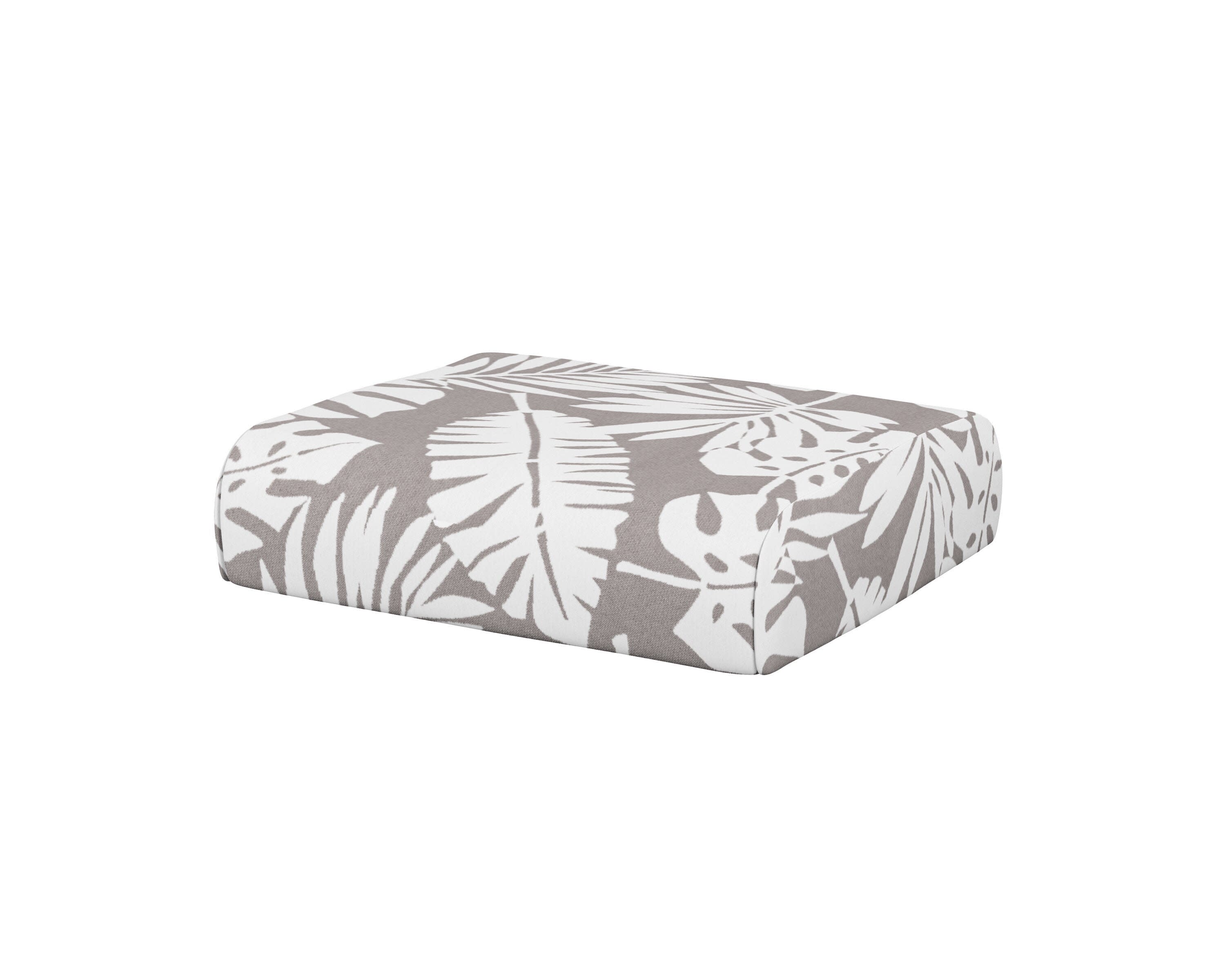 Club Ottoman Cushion in Leaf Grey Mist