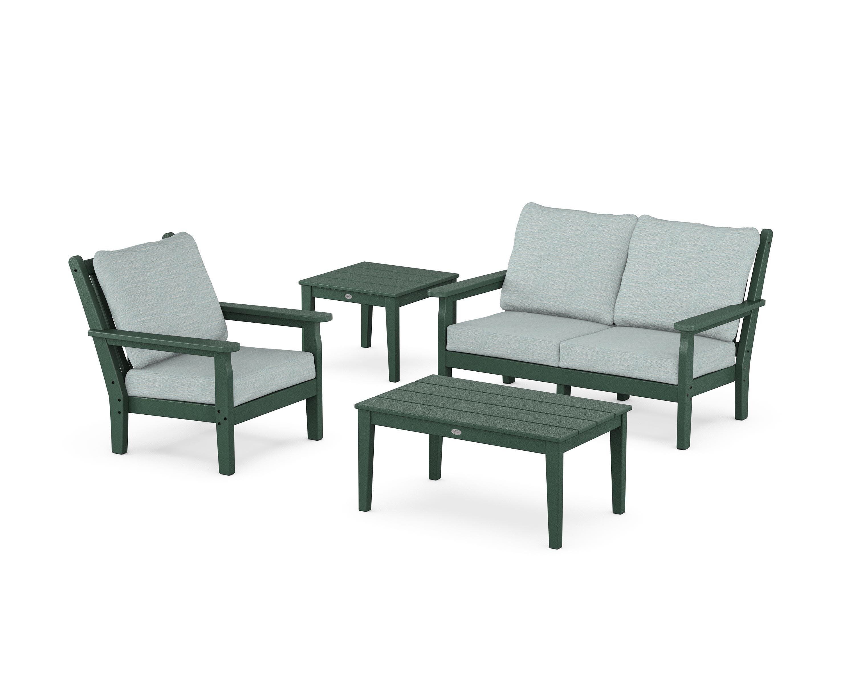 Chippendale 4-Piece Deep Seating Set in Green / Soothe Mist