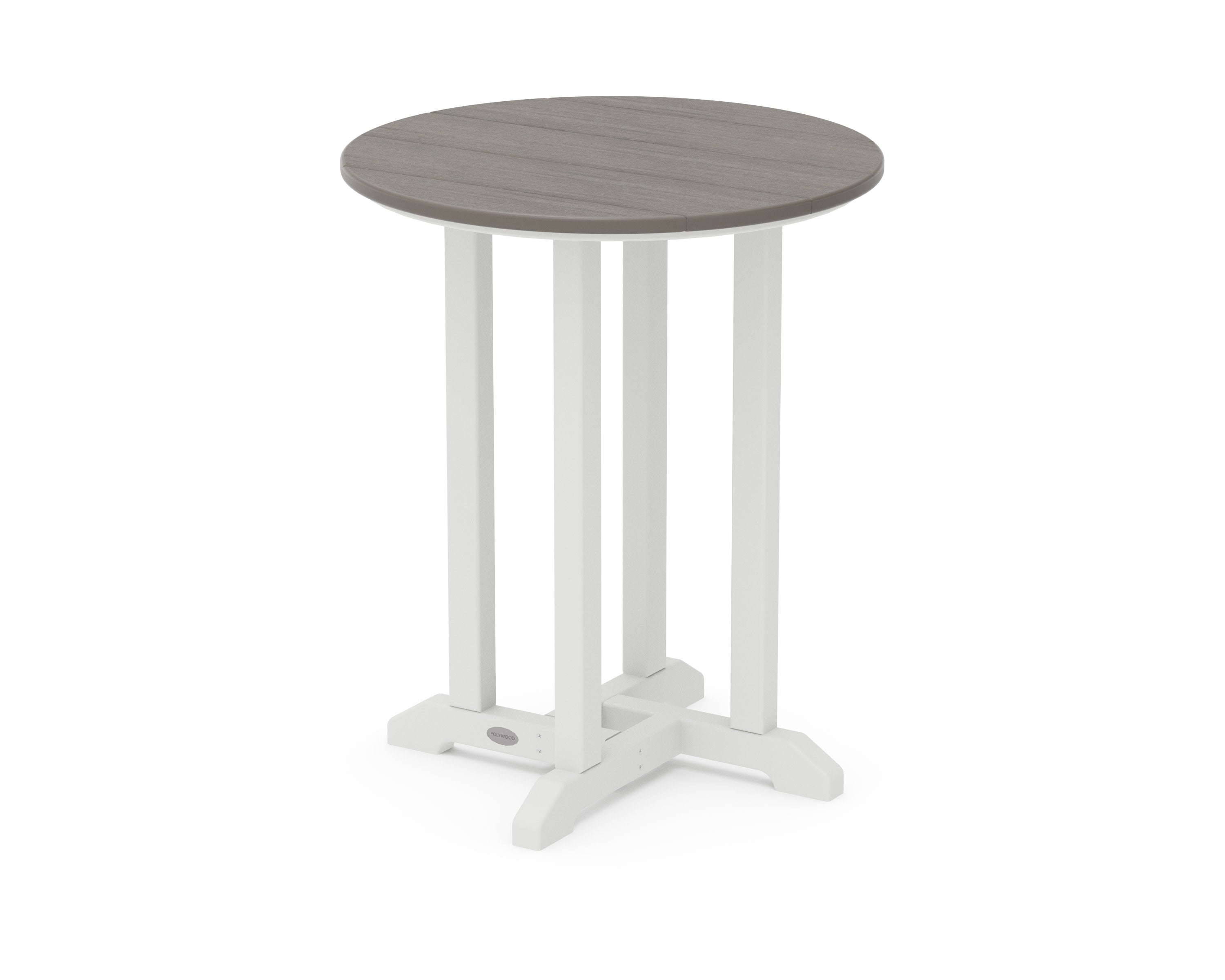 Contempo 24" Round Dining Table in White / Driftwood