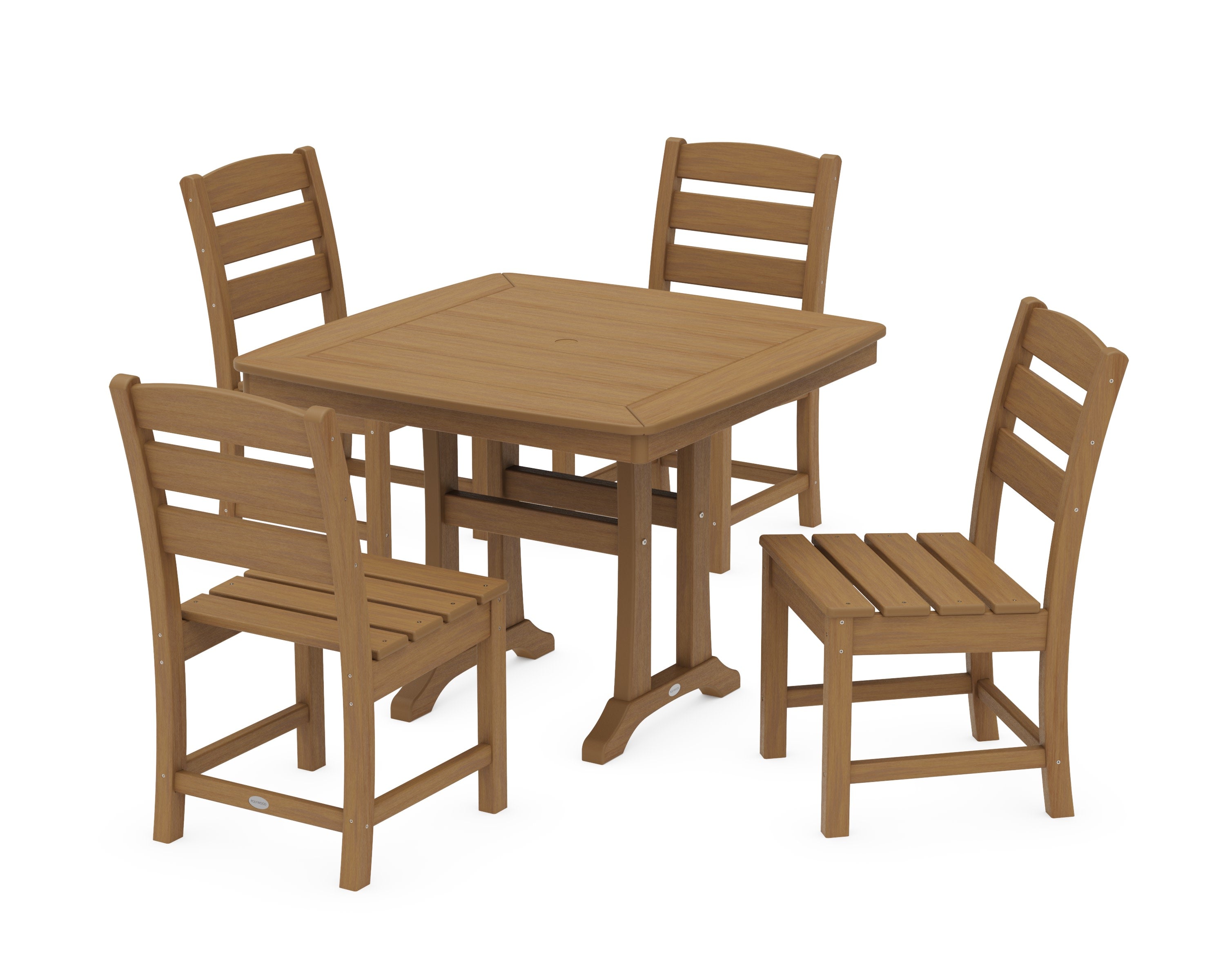 Lakeside Side Chair 5-Piece Dining Set with Trestle Legs in Natural
