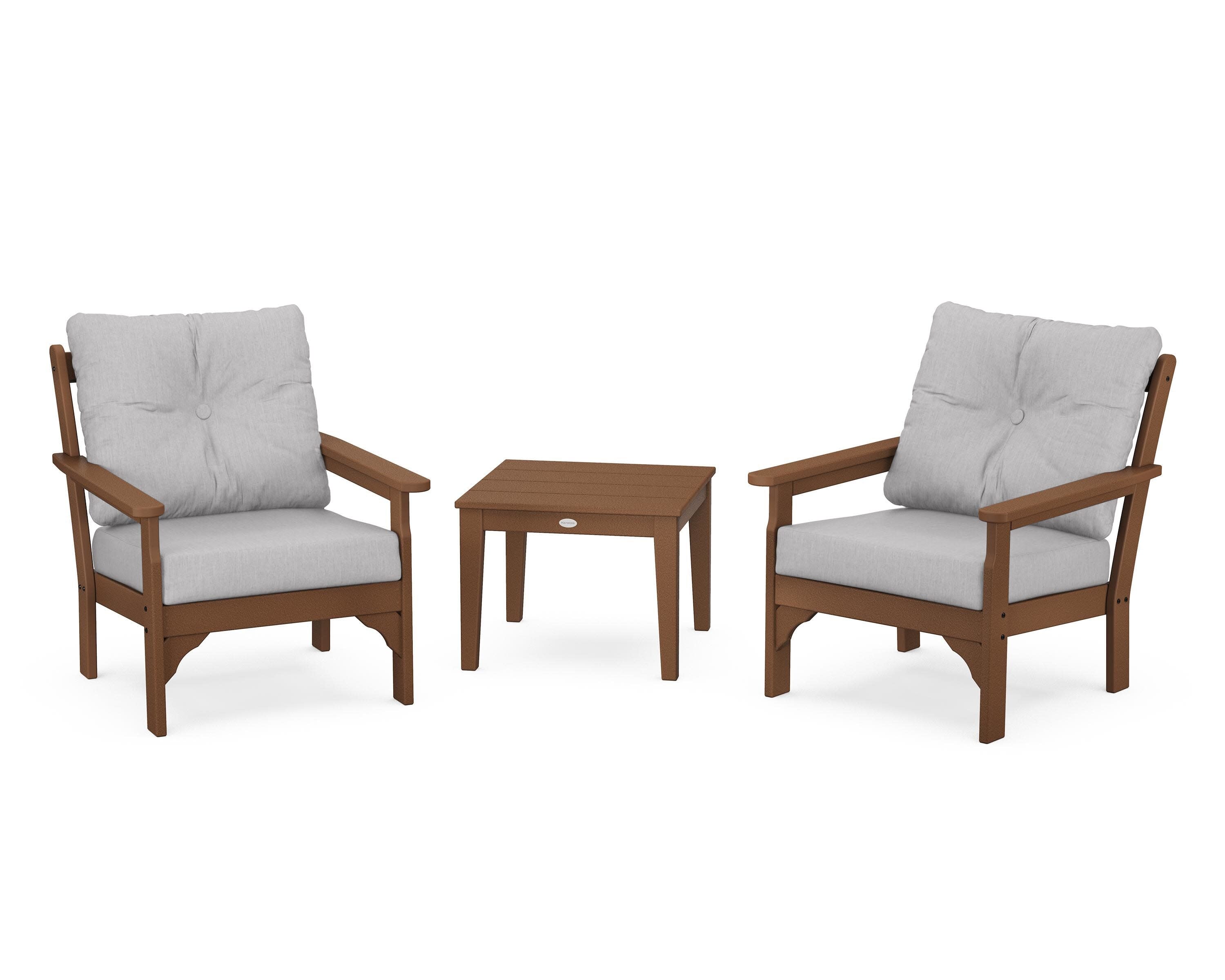 Vineyard 3-Piece Deep Seating Set in Teak / Granite
