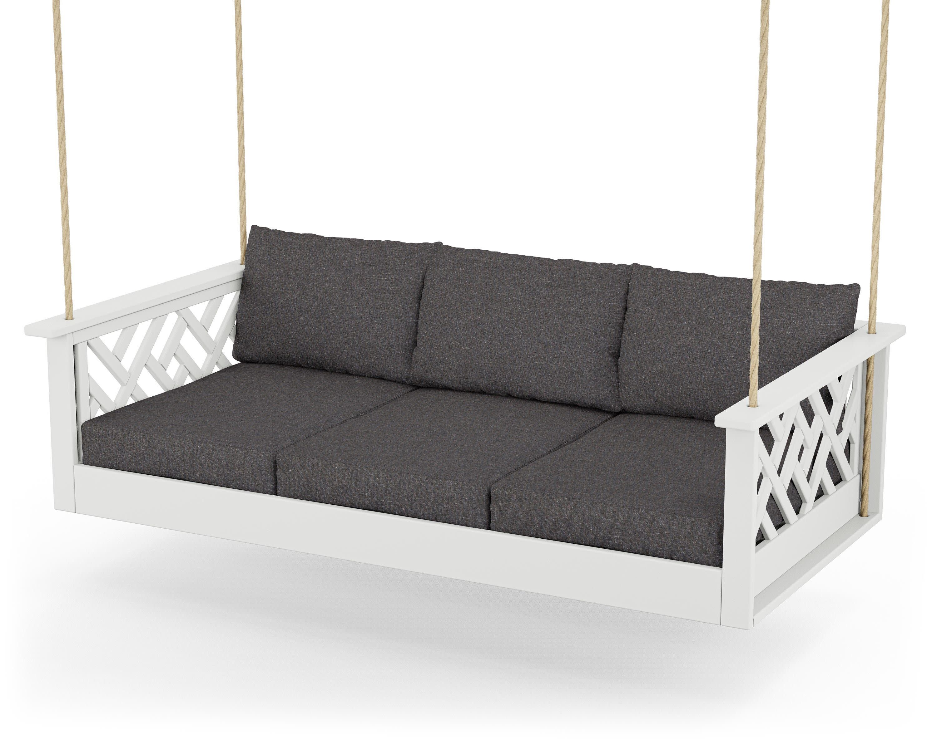 Chippendale Daybed Swing in White / Ash Charcoal