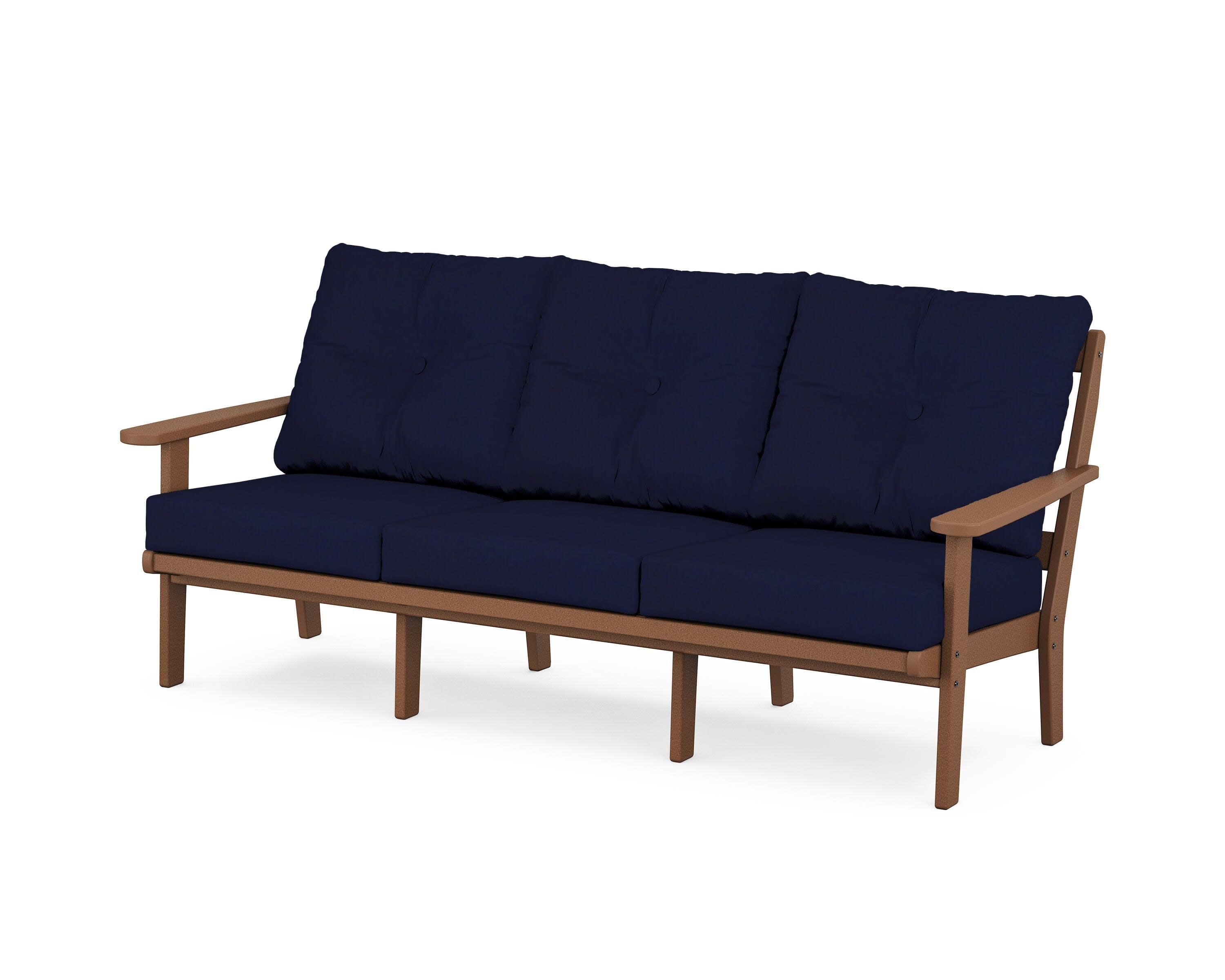 Mission Deep Seating Sofa in Teak / Navy