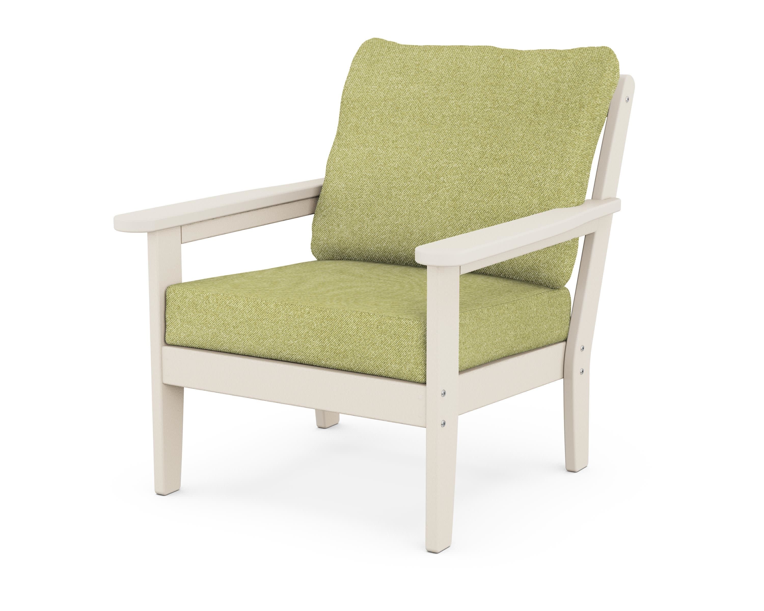 Cottage Deep Seating Chair in Sand / Chartreuse Boucle