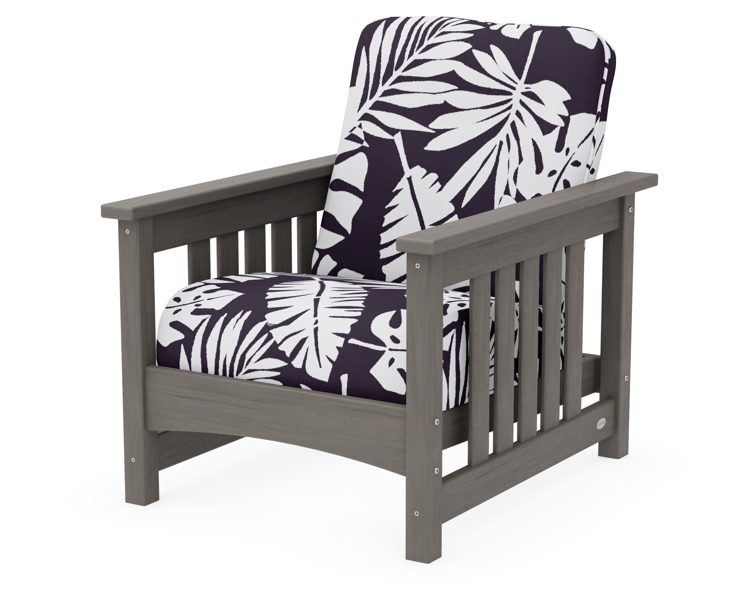 Club Mission Chair in Driftwood / Leaf Navy