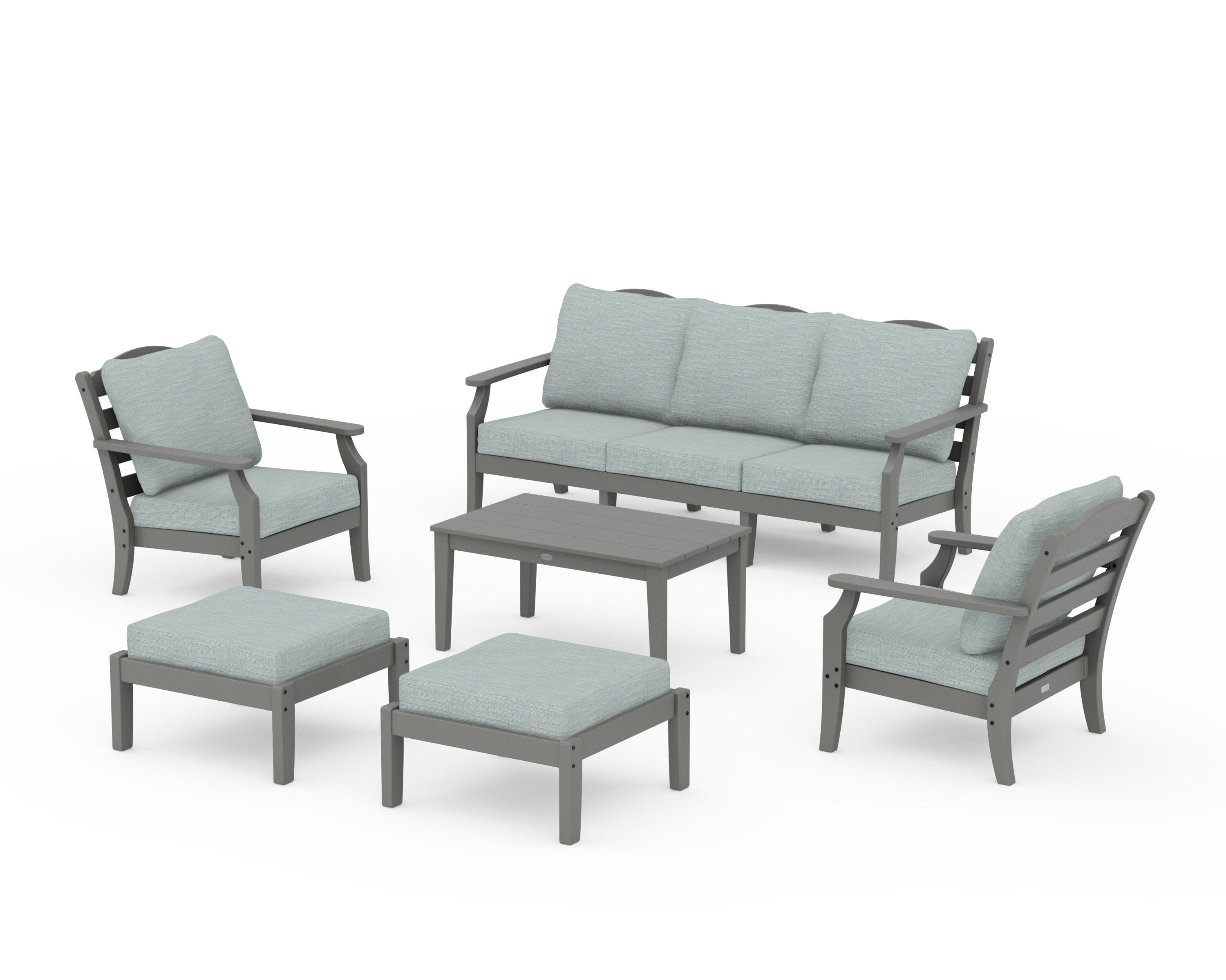 Savannah 6-Piece Lounge Sofa Set in Slate Grey / Soothe Mist