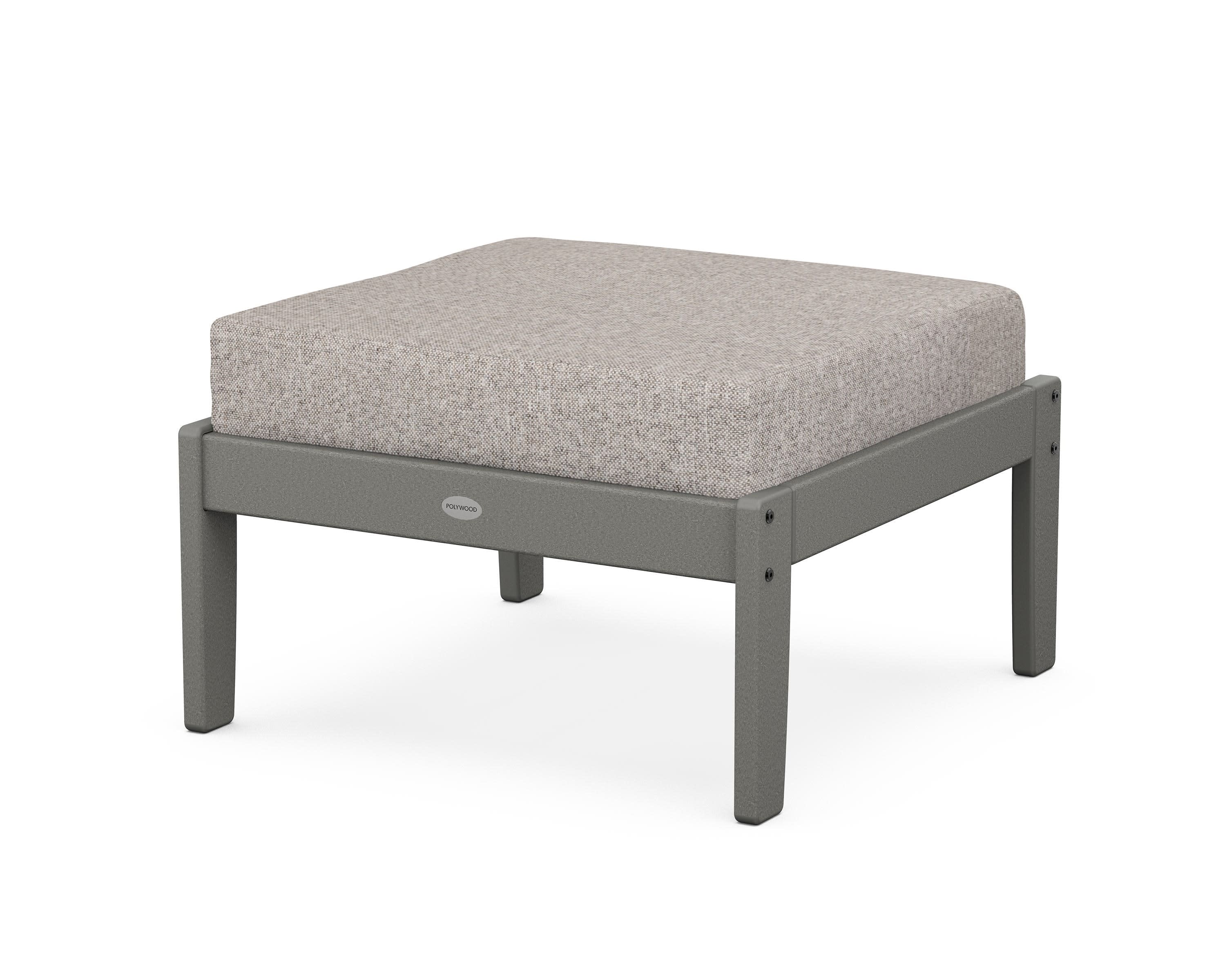 Braxton Deep Seating Ottoman in Slate Grey / Weathered Tweed