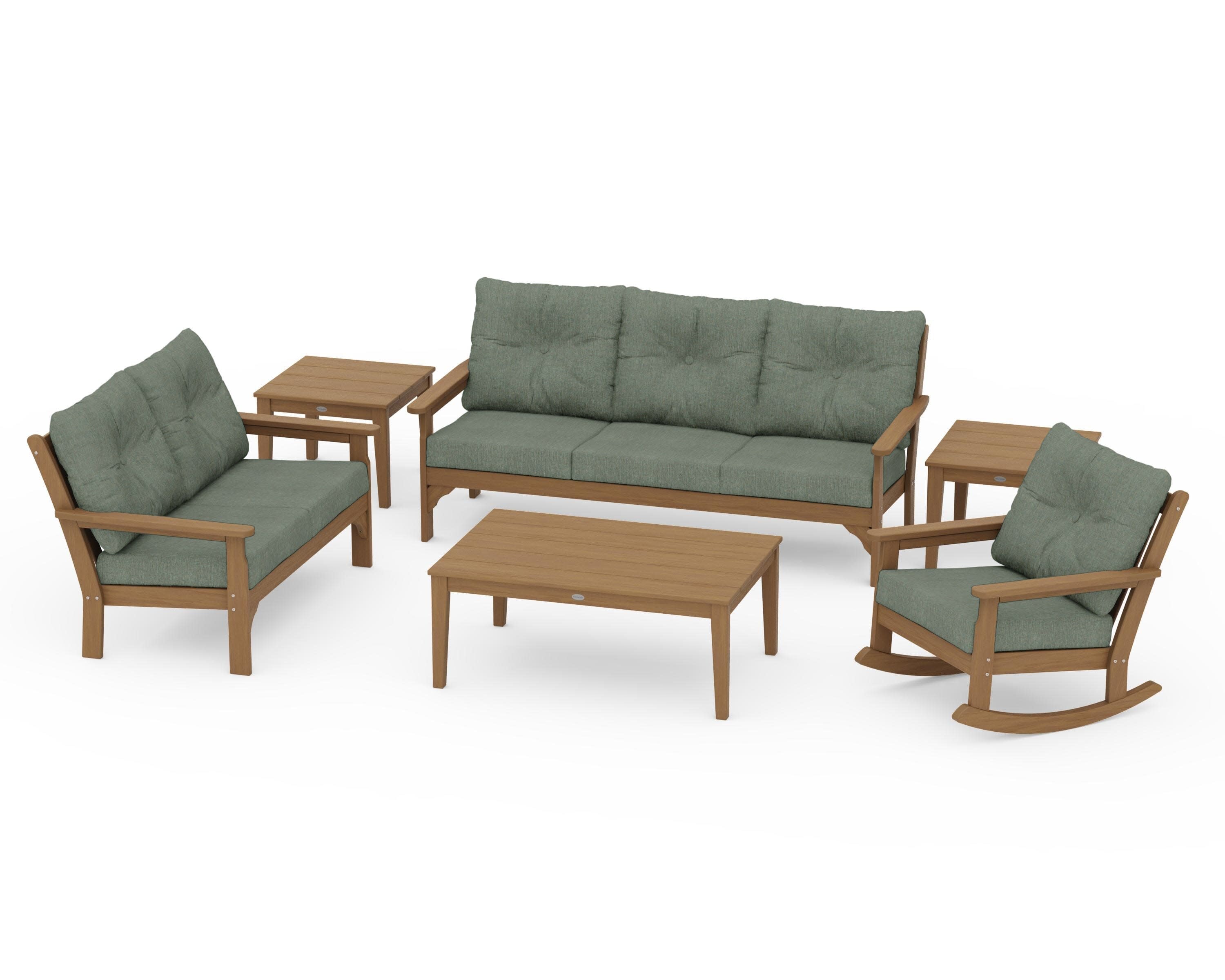 Vineyard 6-Piece Deep Seating Set in Natural / Cast Sage