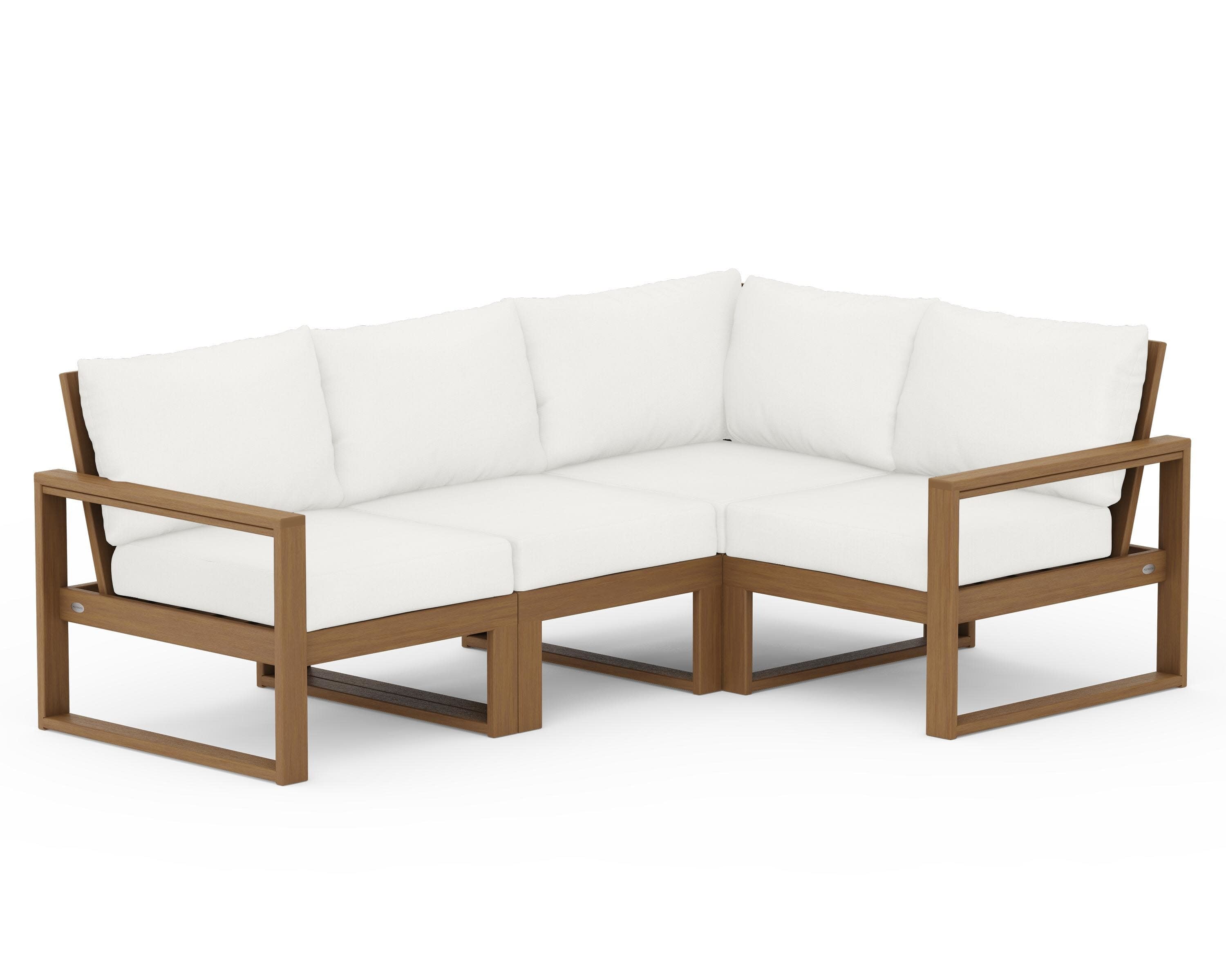 EDGE 4-Piece Modular Deep Seating Set in Natural / Natural Linen