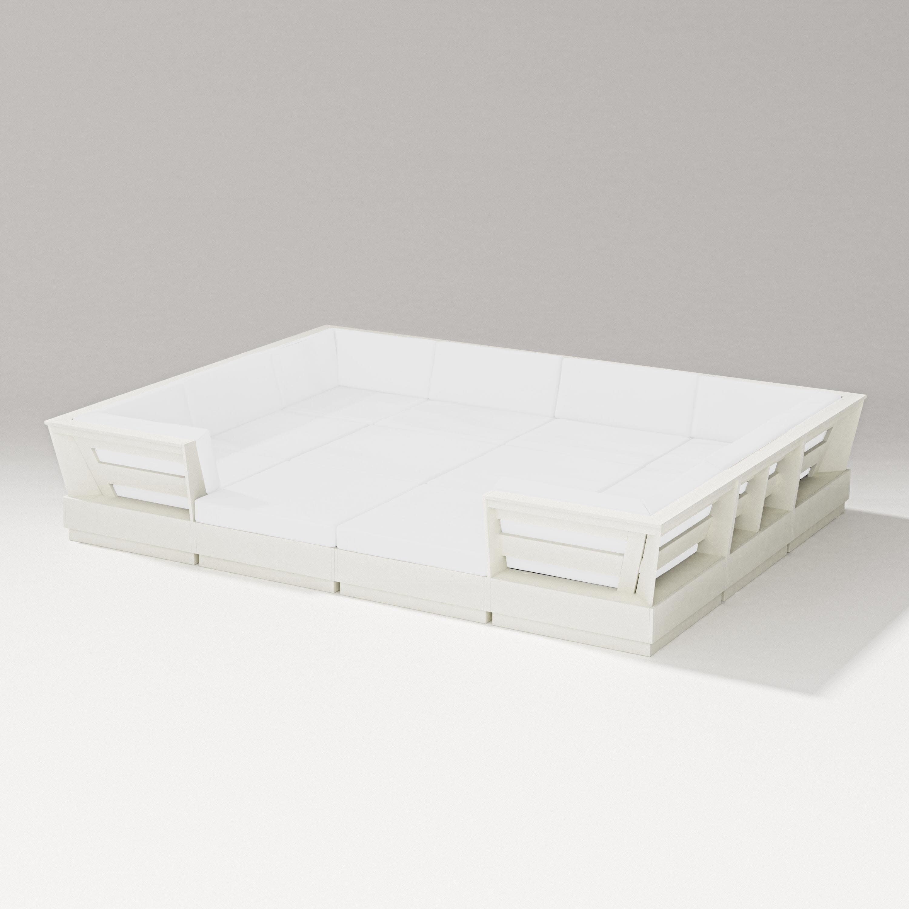 Elevate 12-Piece Pit Sectional in Vintage White / Natural