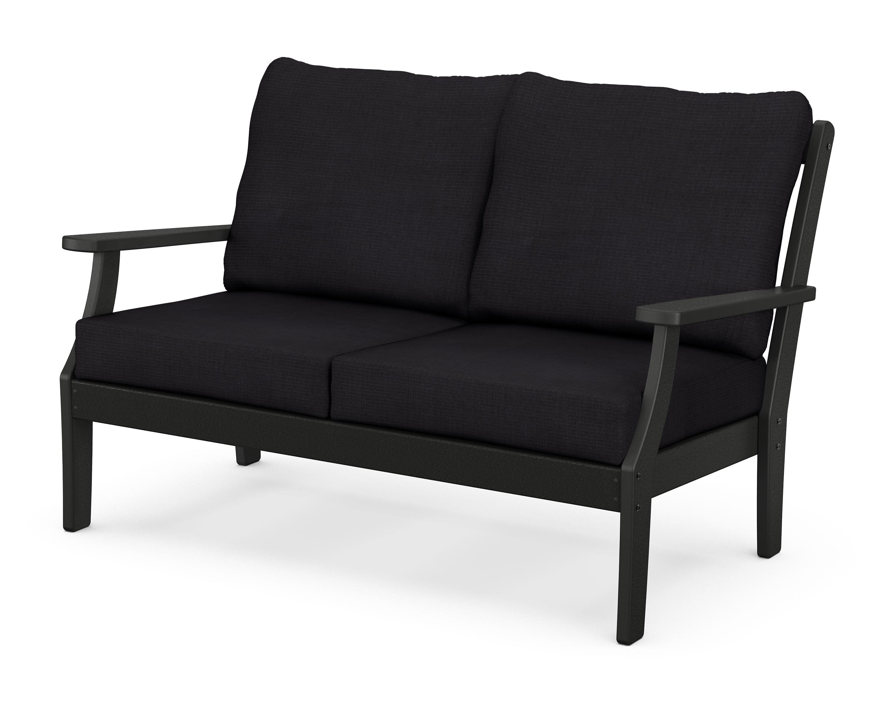 Braxton Deep Seating Loveseat in Black / Midnight Linen