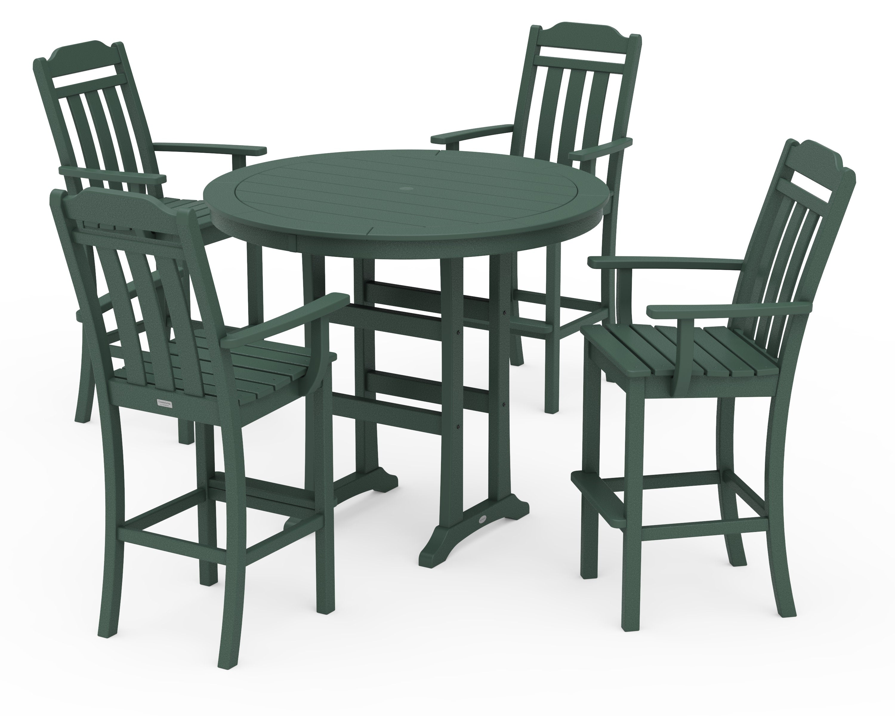 Cottage 5-Piece Round Bar Set in Green