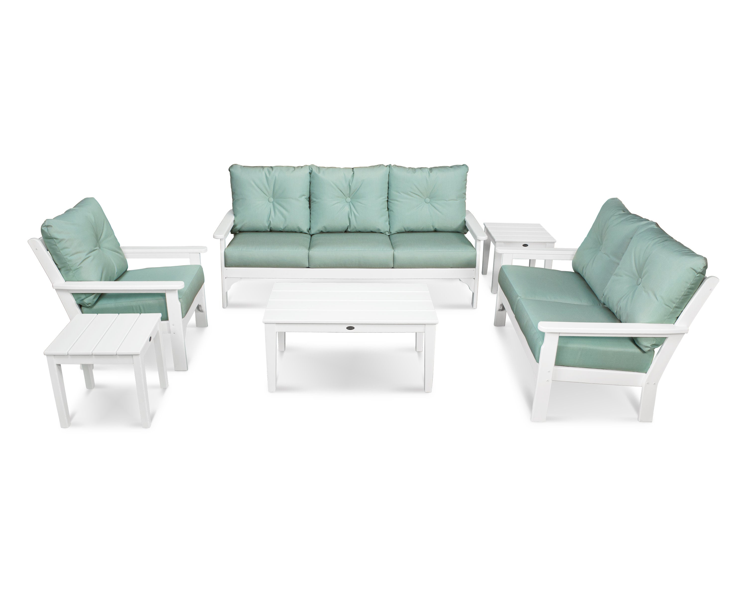 Vineyard 6-Piece Deep Seating Set in White / Spa