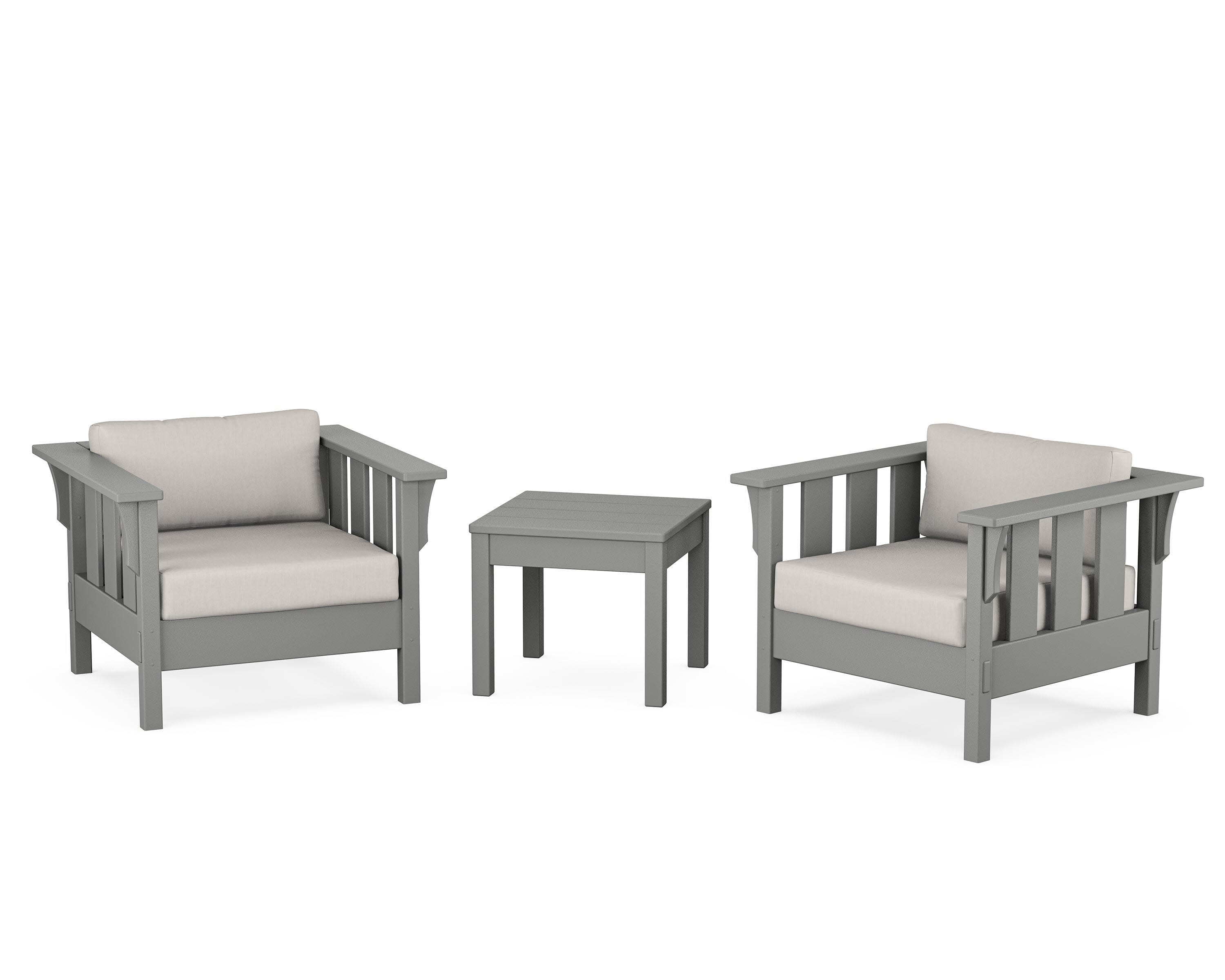 Acadia 3-Piece Deep Seating Set in Slate Grey / Cast Ash