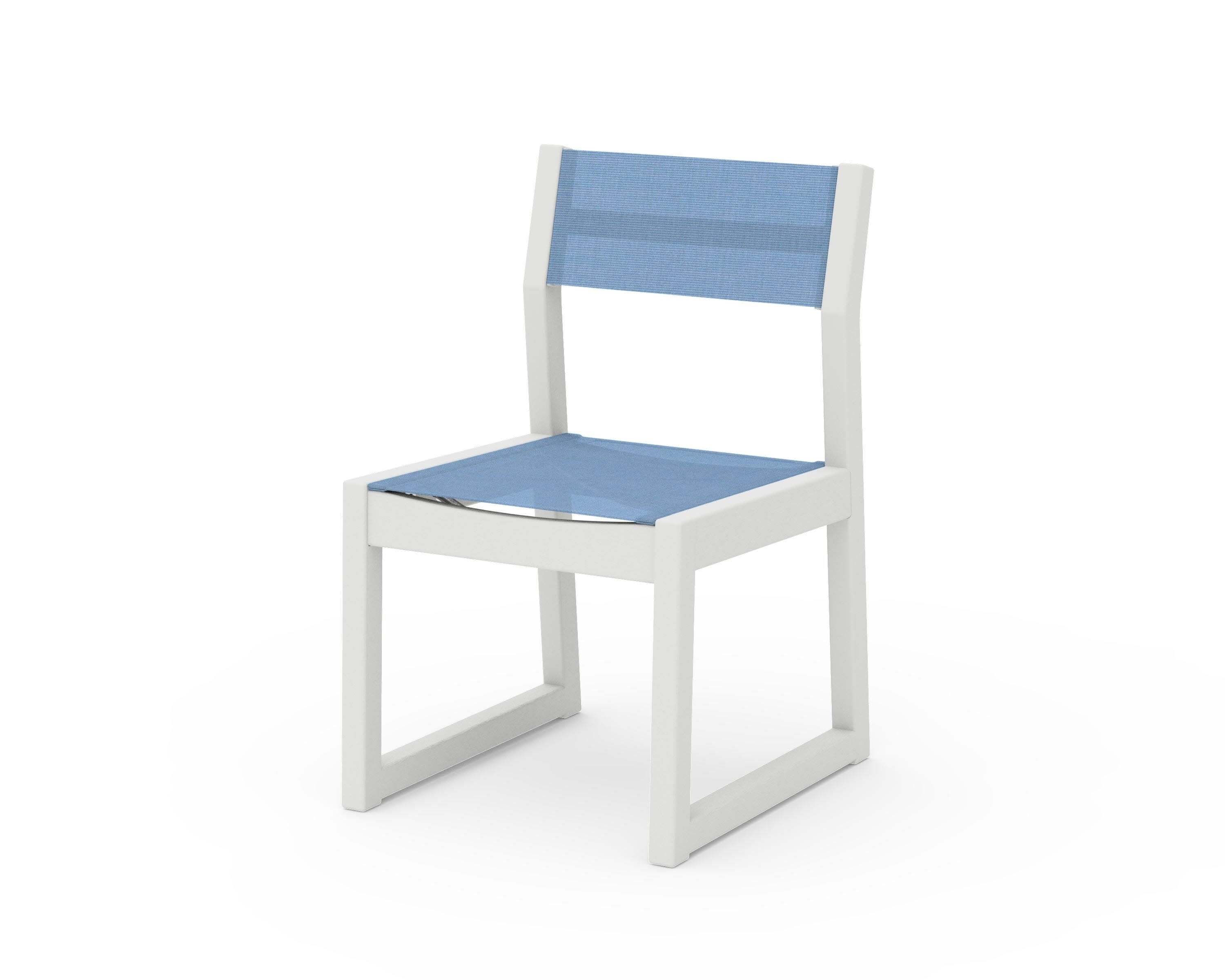 EDGE Sling Dining Side Chair in Vintage White / Poolside Sling