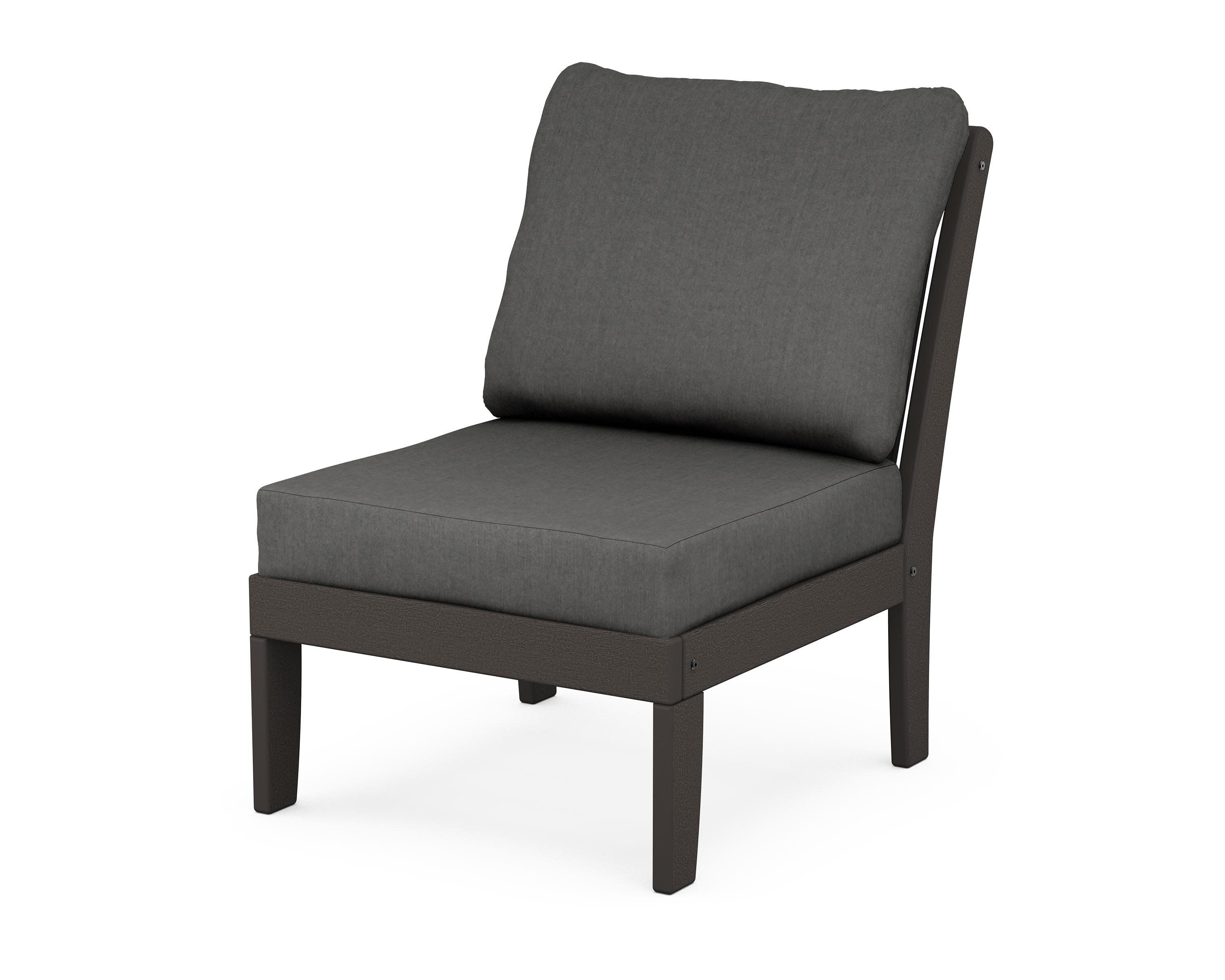 Braxton Modular Armless Chair in Vintage Coffee / Spectrum Carbon