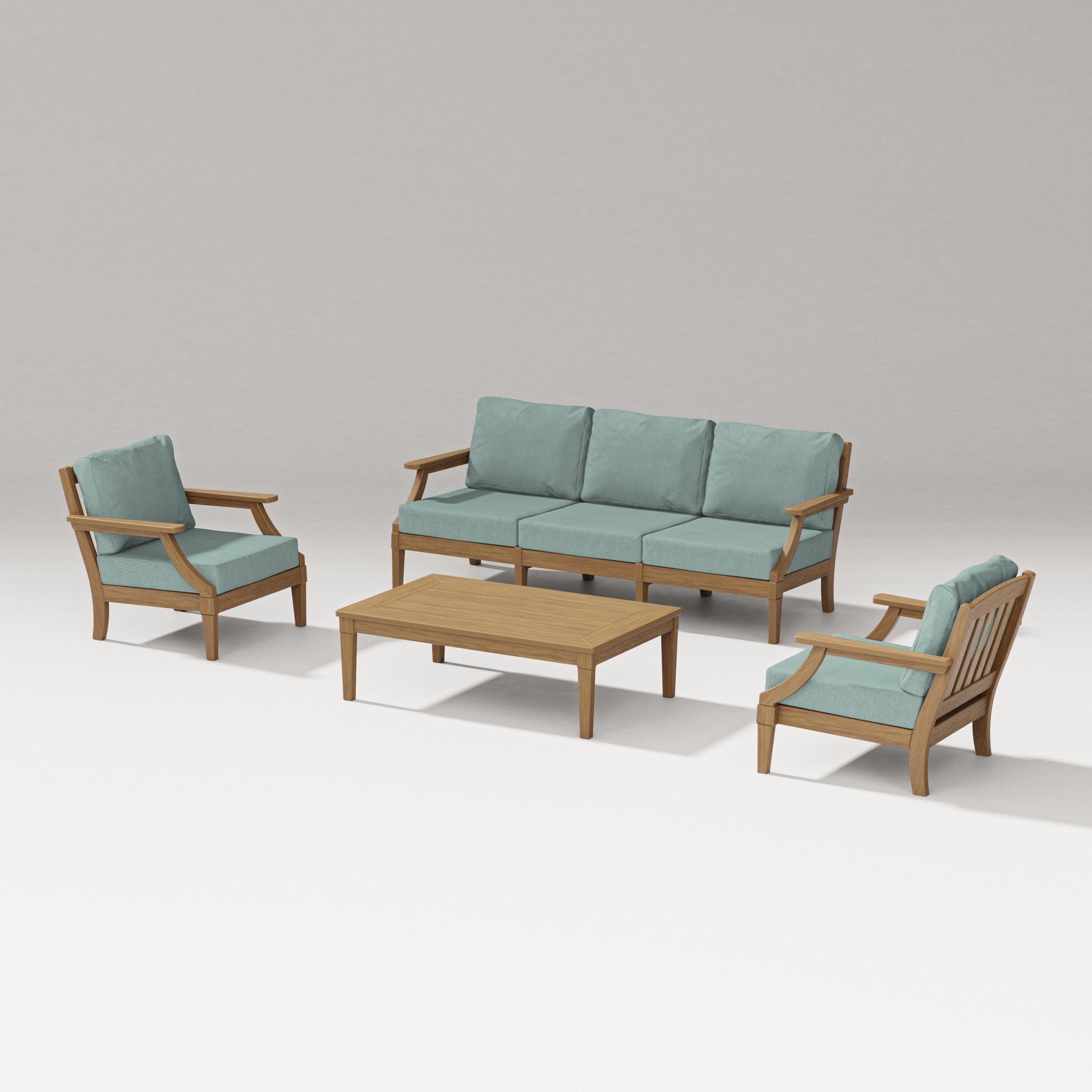 Estate 4-Piece Lounge Sofa Set in Natural / Glacier Spa