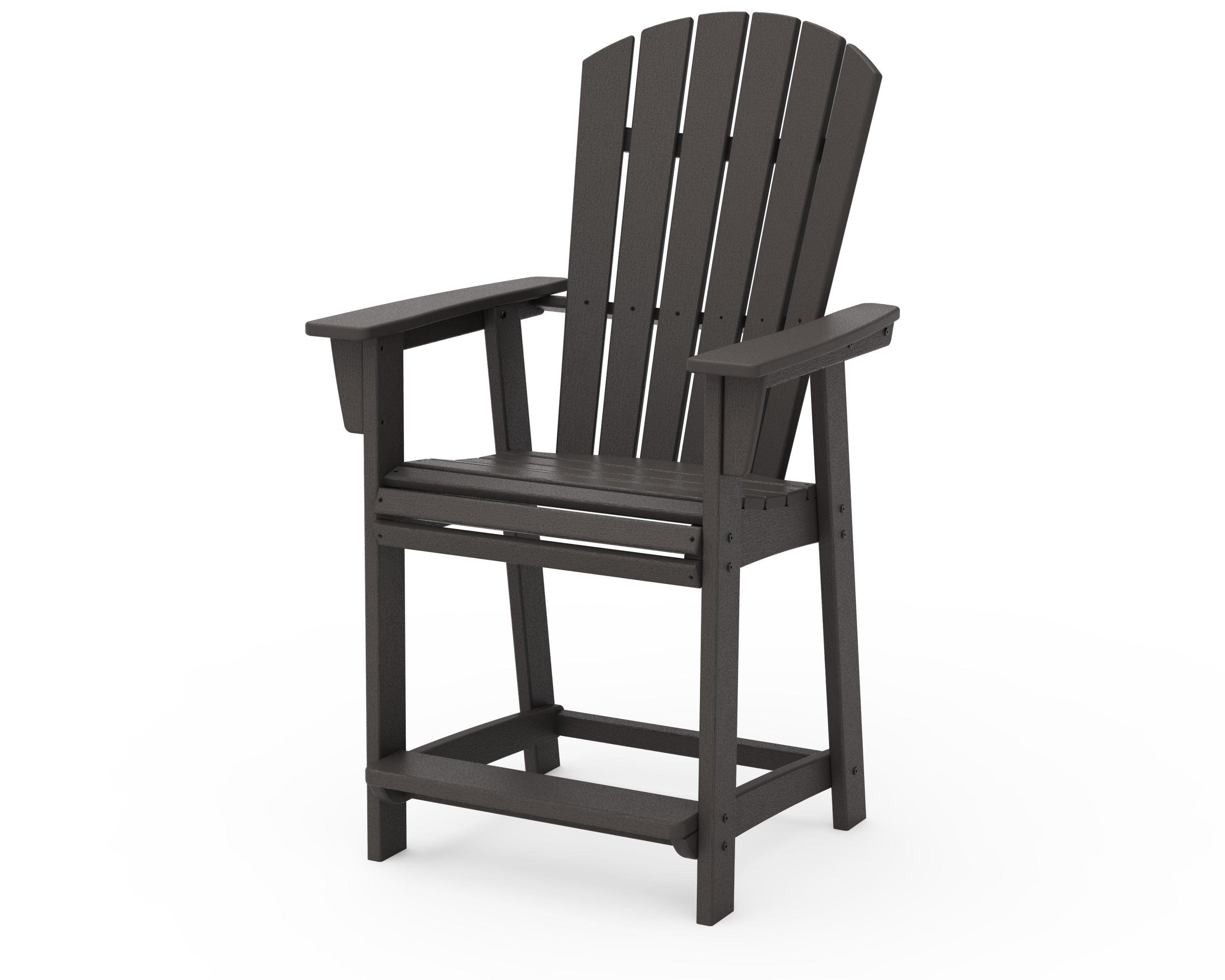 Nautical Curveback Adirondack Counter Chair in Vintage Coffee