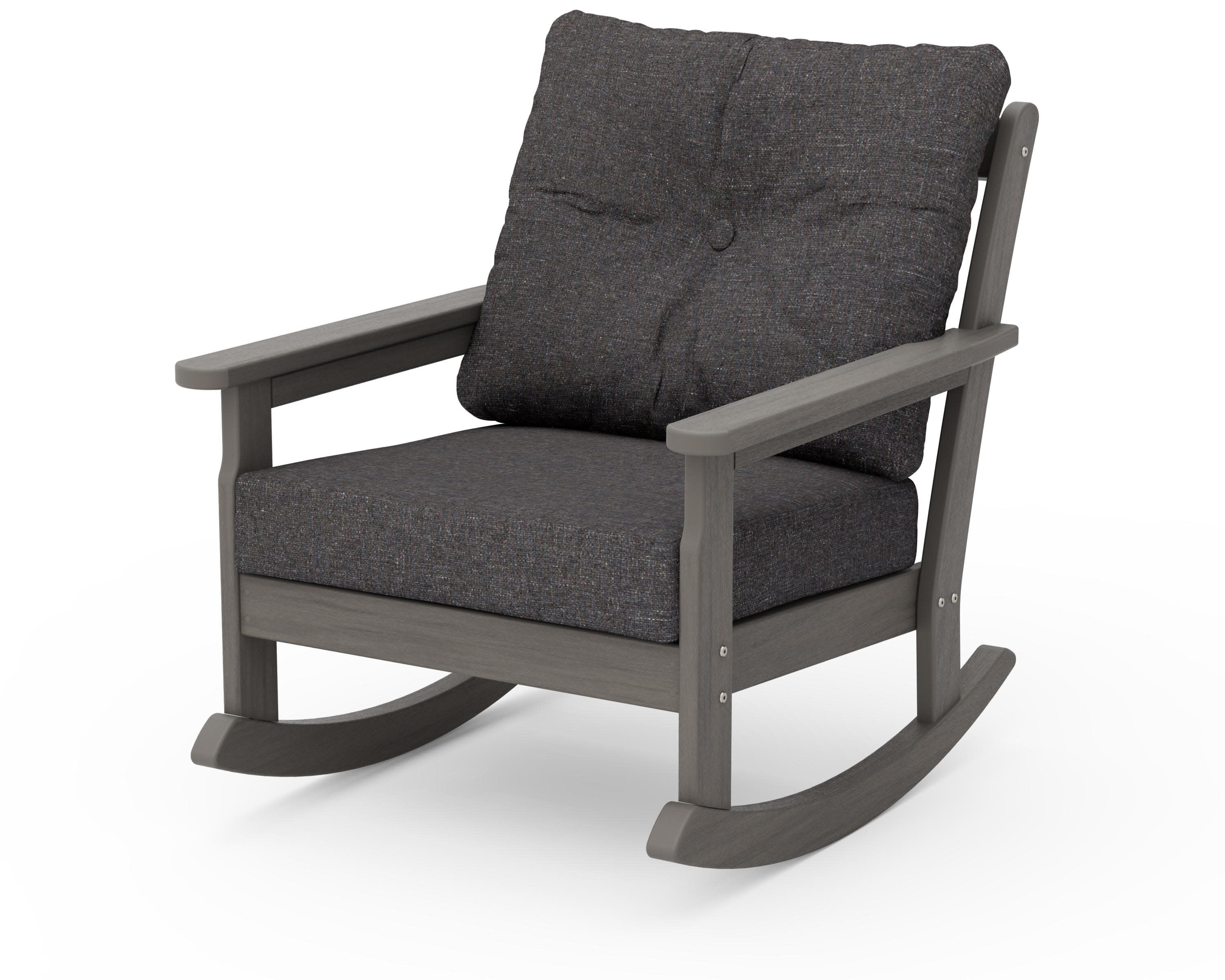 Vineyard Deep Seating Rocking Chair in Driftwood / Ash Charcoal