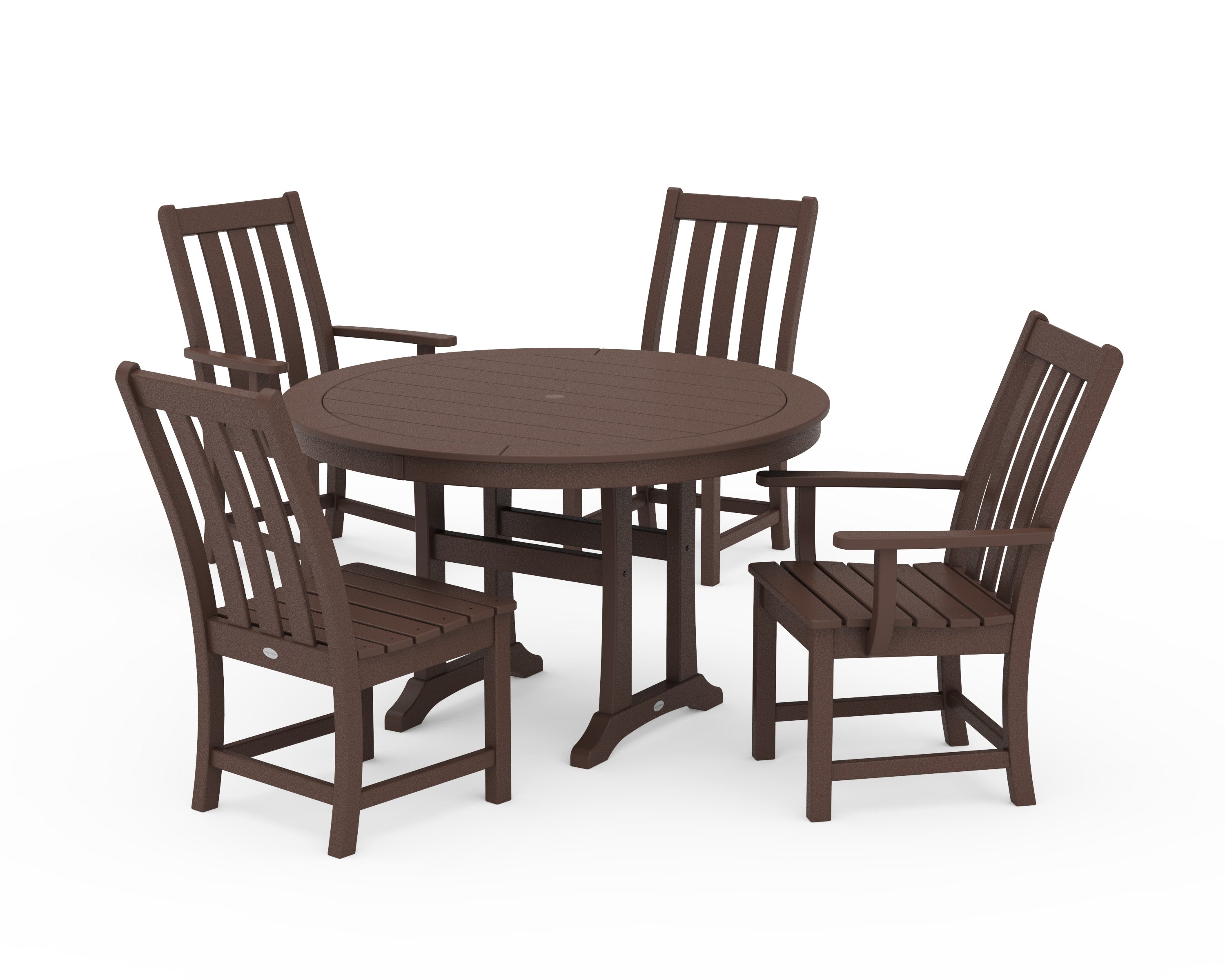Vineyard 5-Piece Nautical Trestle Dining Set in Mahogany