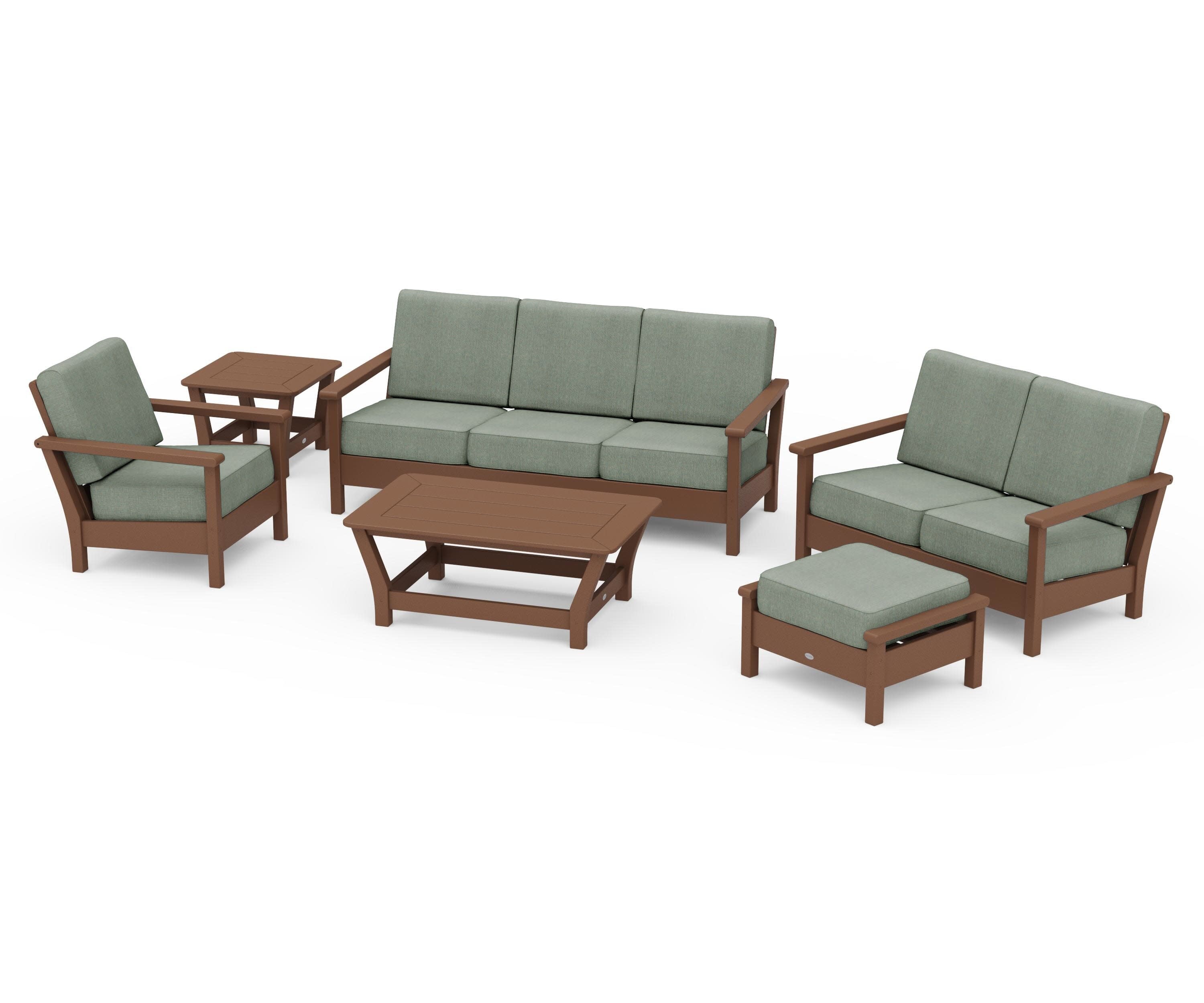 Harbour 6-Piece Outdoor Living Set in Teak / Cast Sage