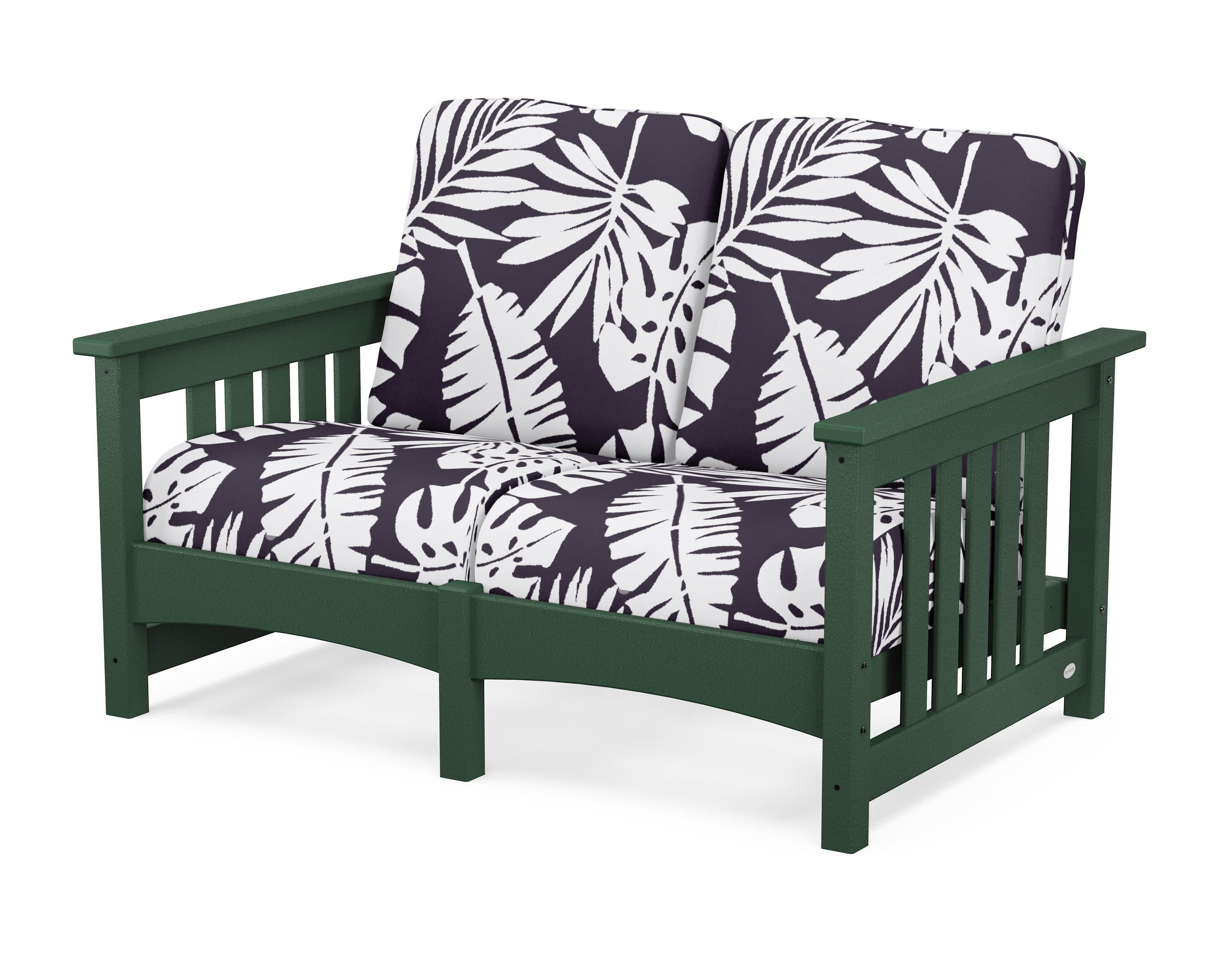 Club Mission Loveseat in Green / Leaf Navy