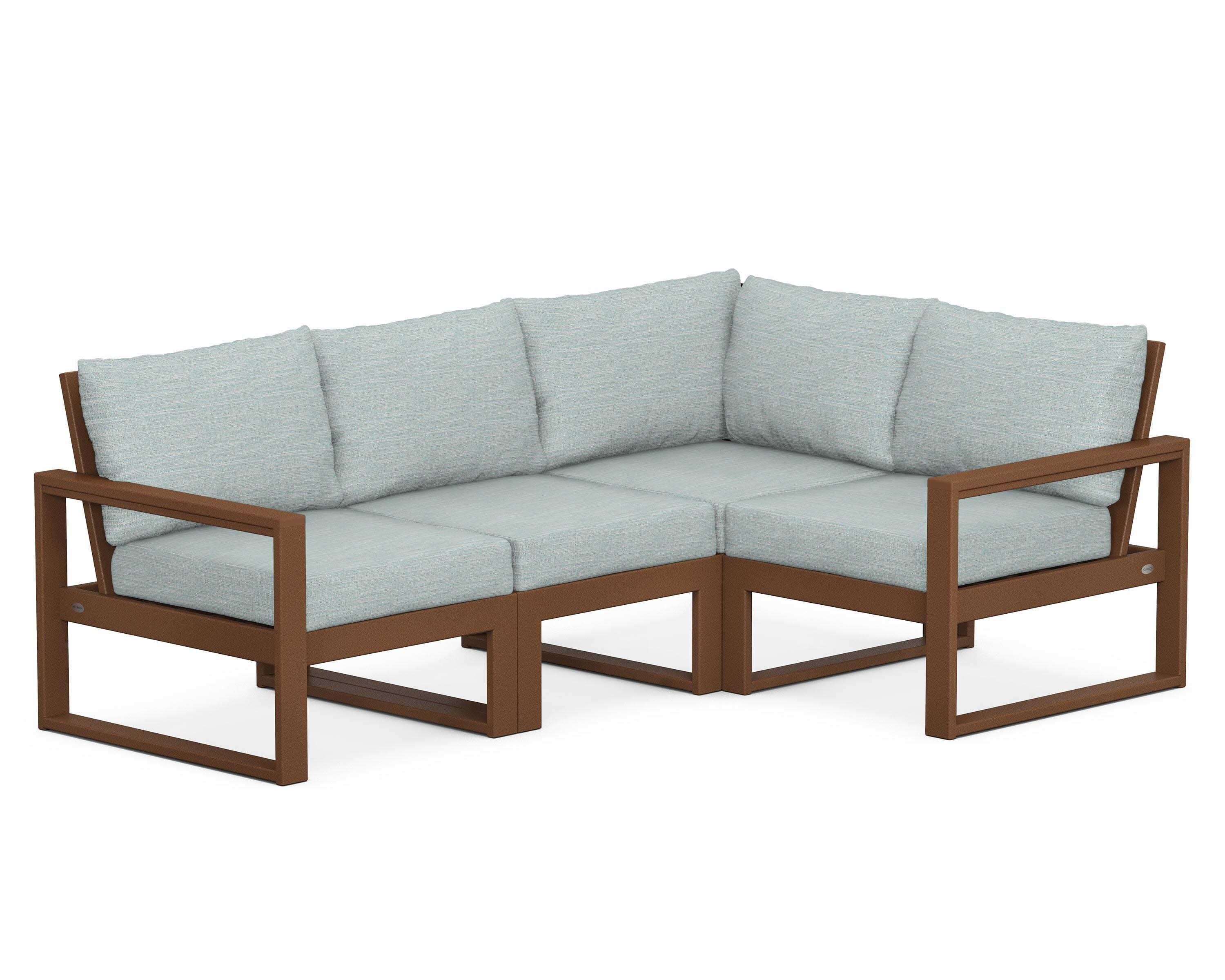 EDGE 4-Piece Modular Deep Seating Set in Teak / Soothe Mist