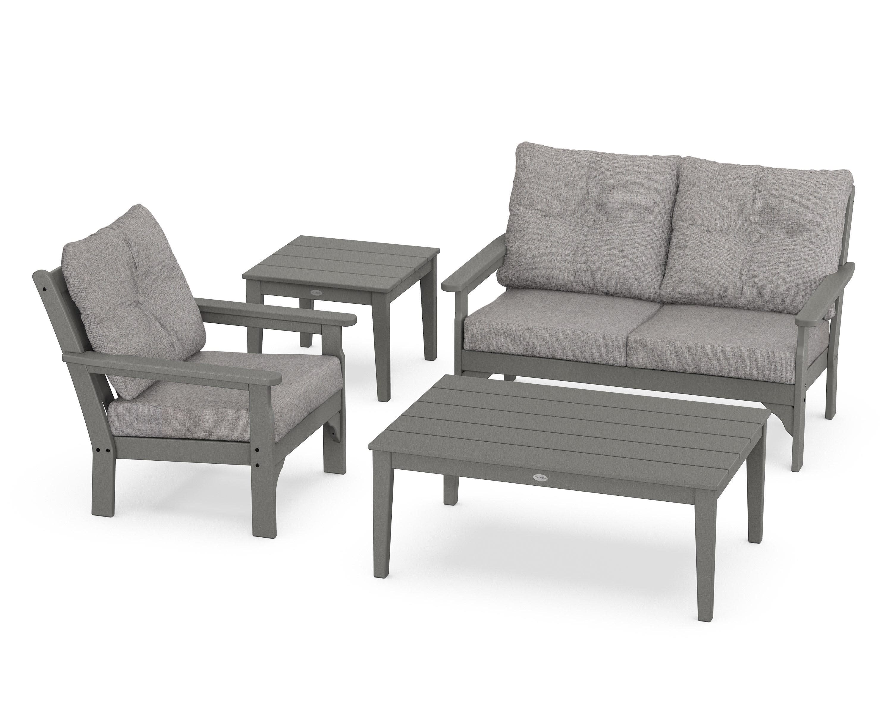 Vineyard 4-Piece Deep Seating Set in Slate Grey / Grey Mist