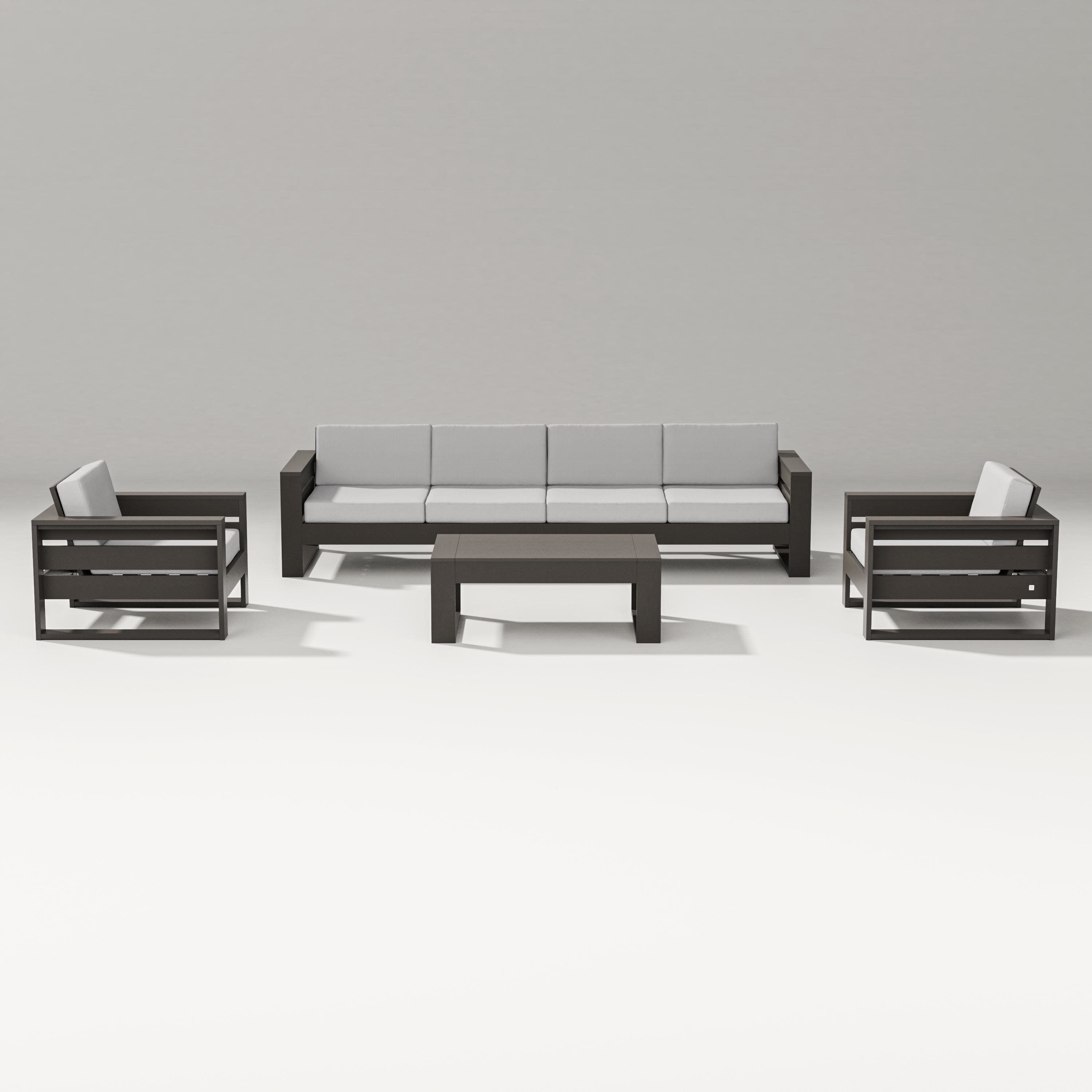 Latitude 5-Piece Lounge Sofa Set in Vintage Coffee / Diamond in the Rough