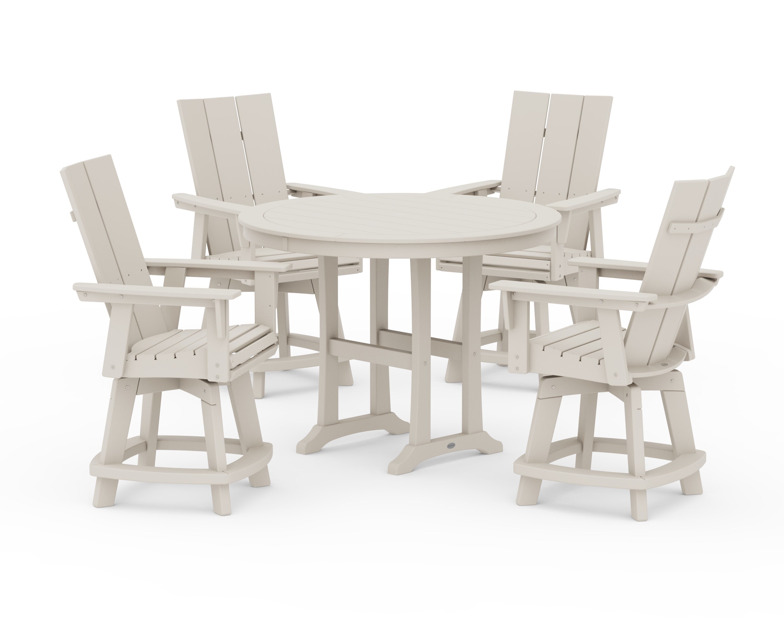 5-Piece Modern Swivel Counter Set in Sand