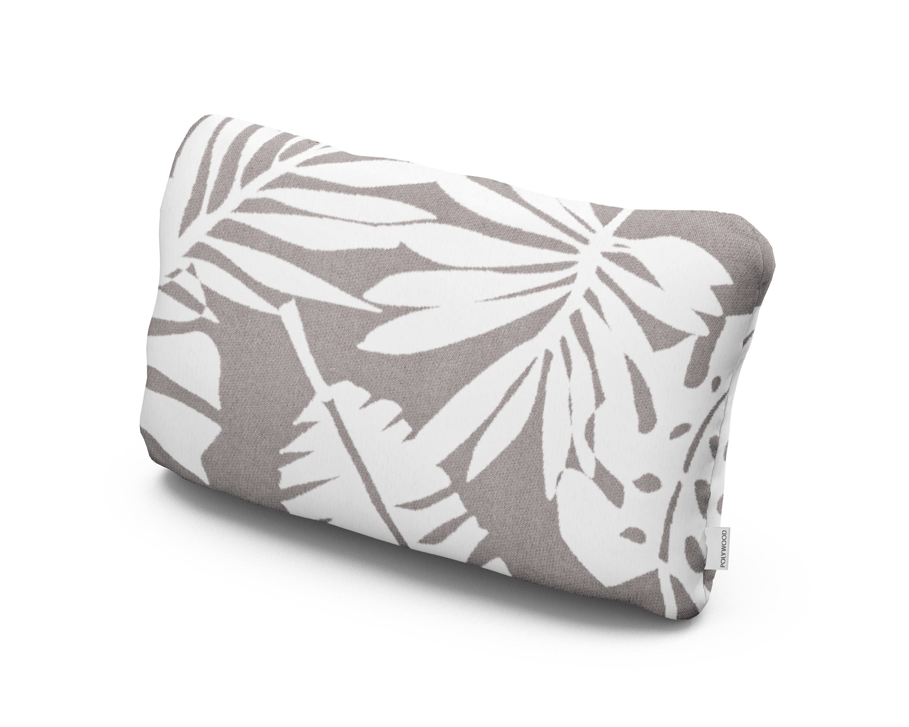 Outdoor Lumbar Pillow in Leaf Grey Mist