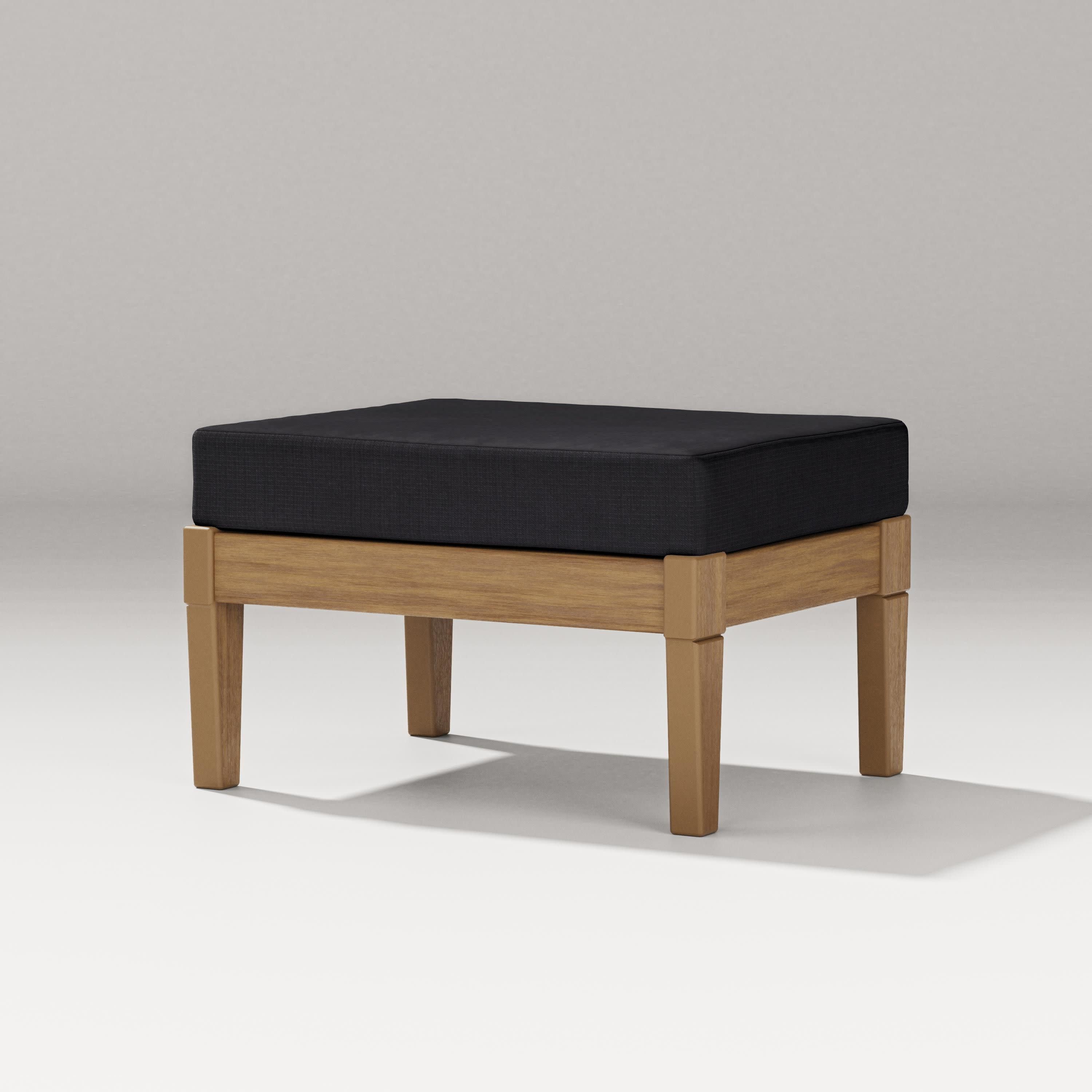 Estate Lounge Ottoman in Natural / Midnight Linen