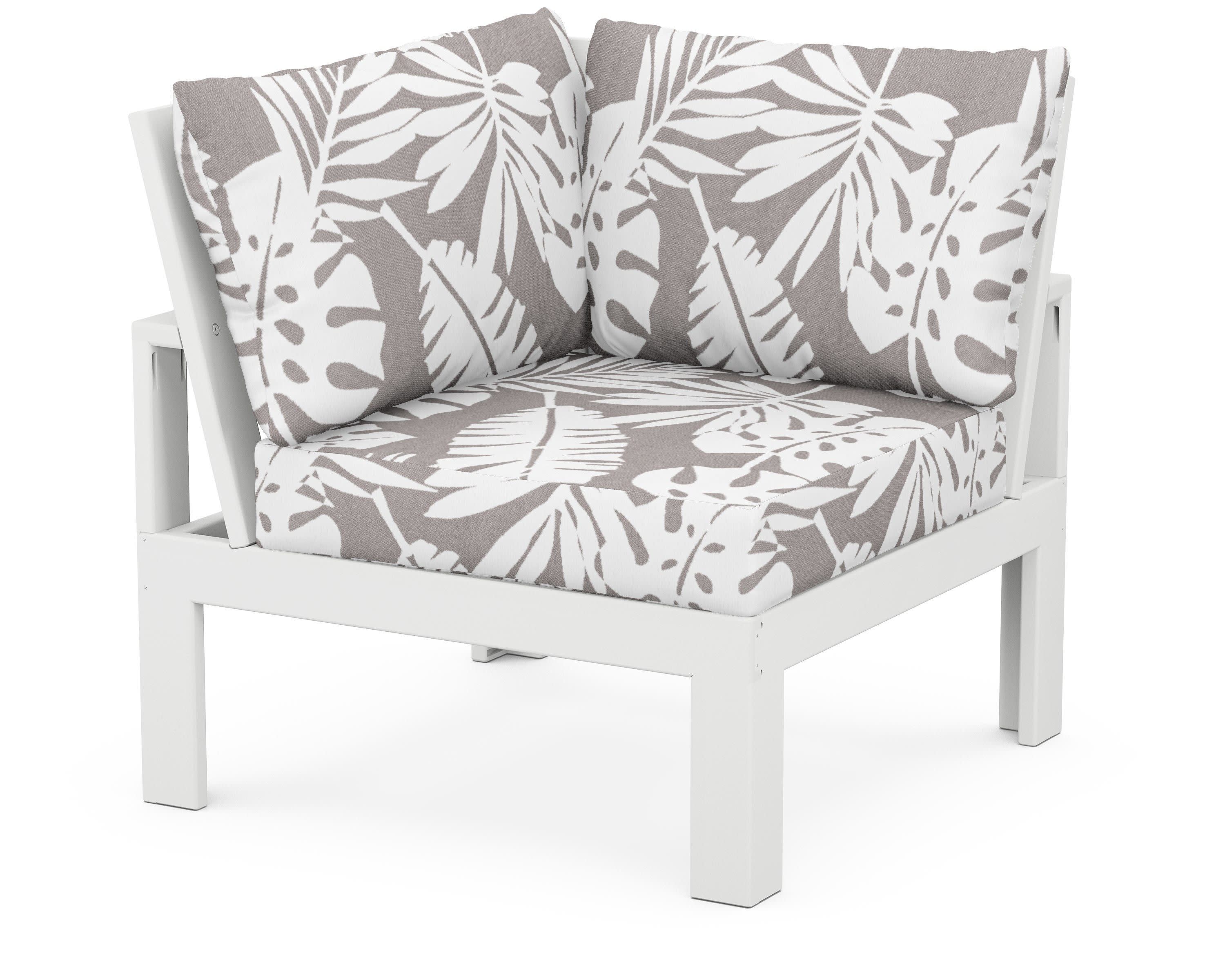 Modular Corner Chair in White / Leaf Grey Mist