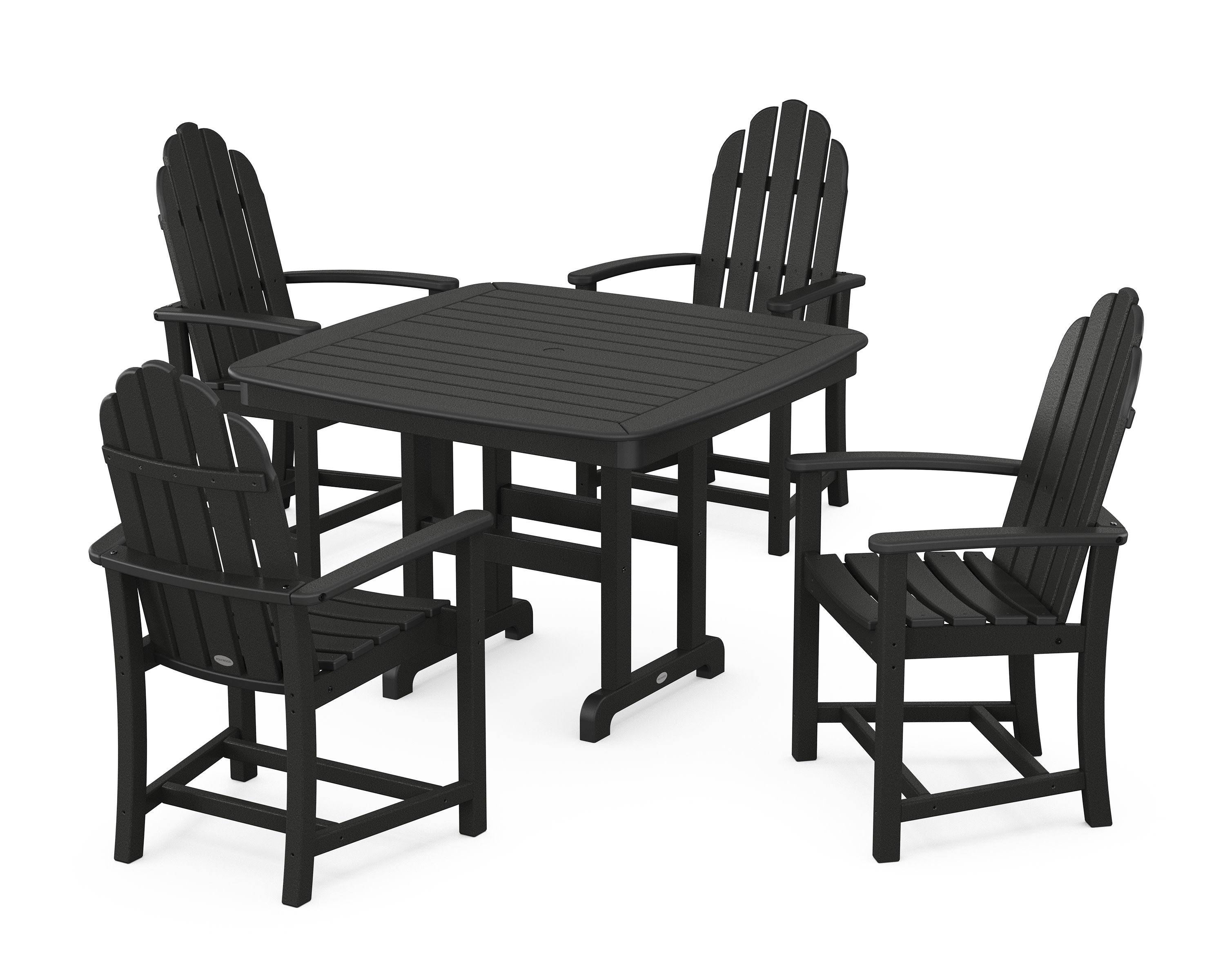 Classic Adirondack 5-Piece Dining Set with Trestle Legs in Black