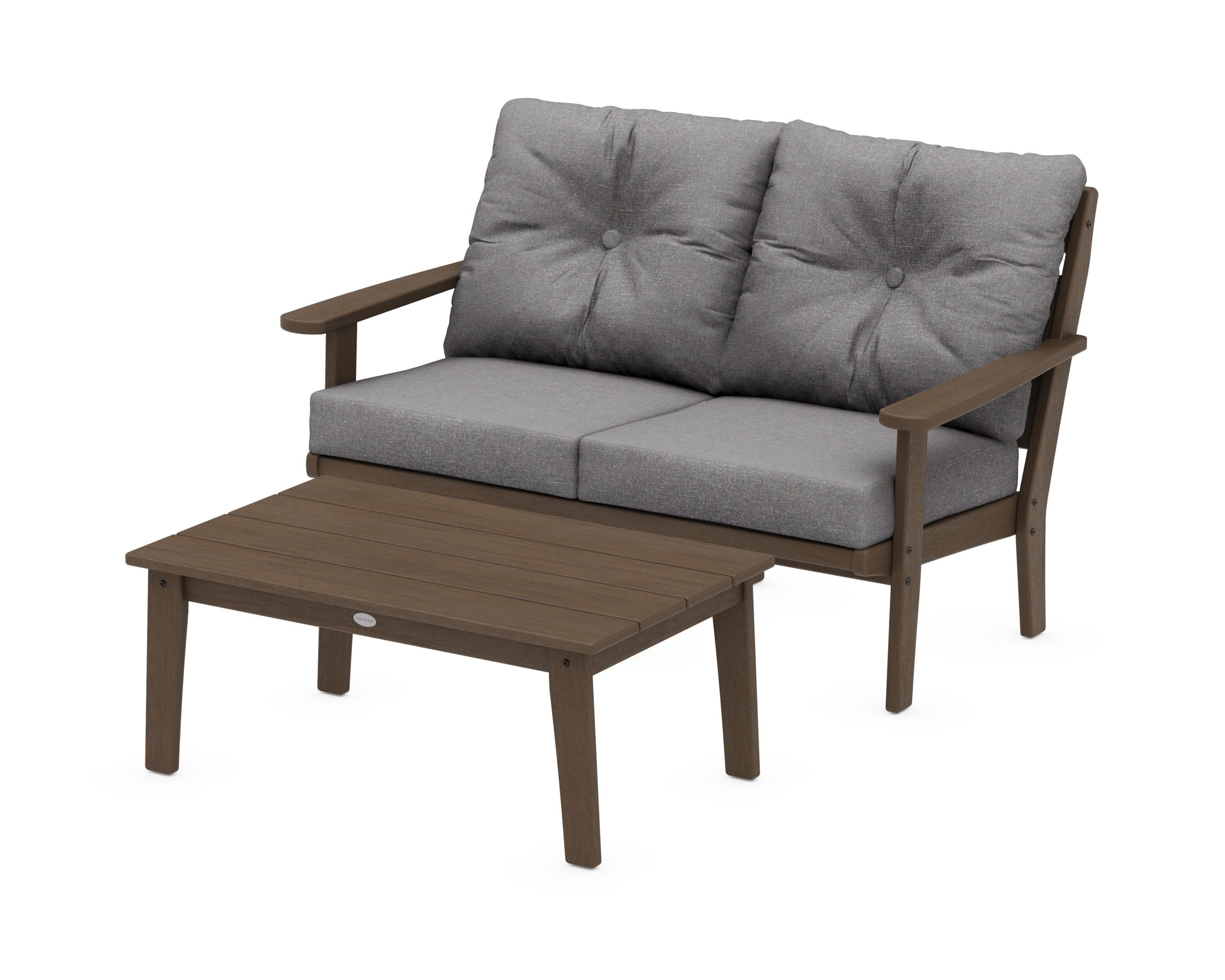 Lakeside 2-Piece Lounge Loveseat Set in Kona / Ash Charcoal