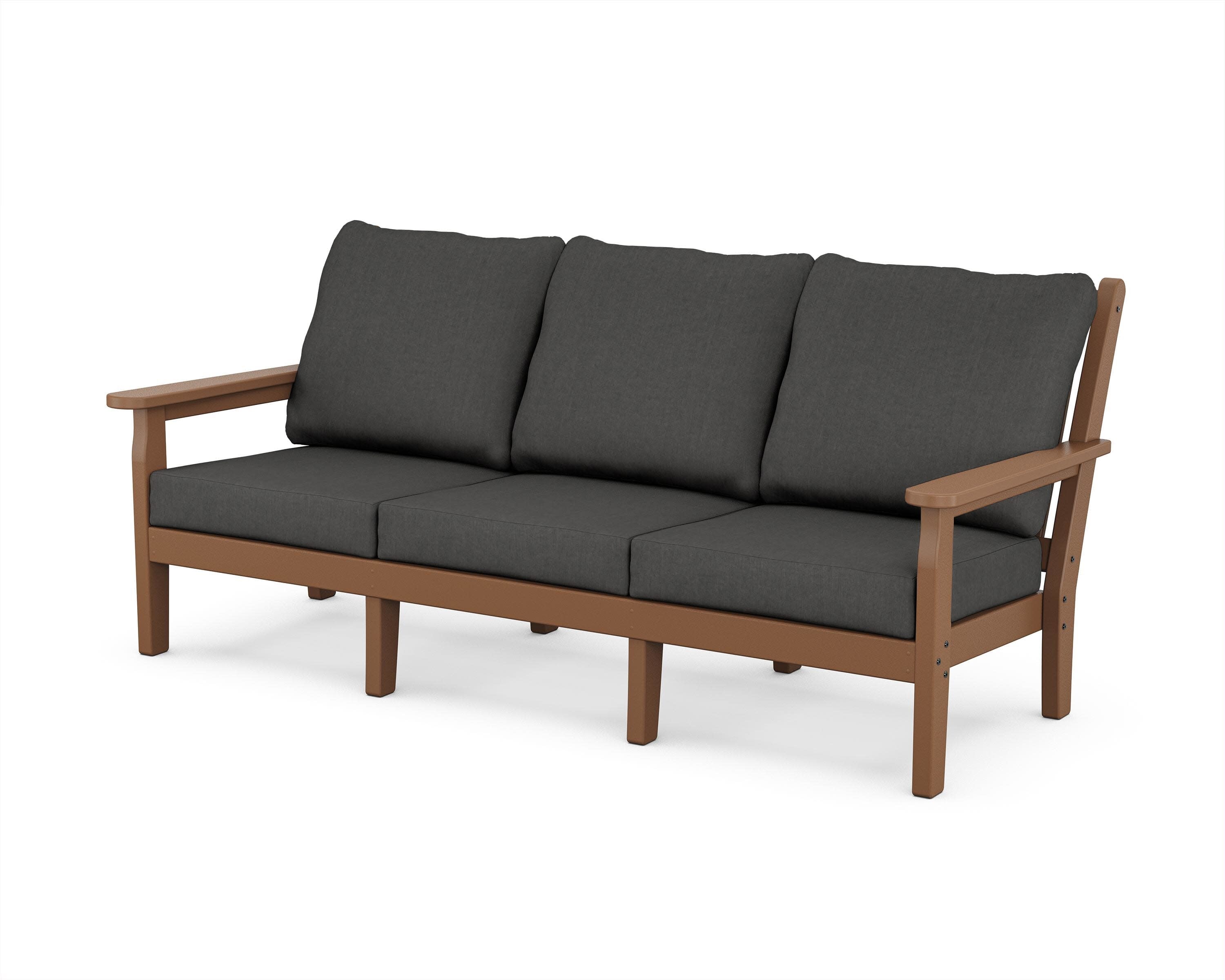 Chippendale Deep Seating Sofa in Teak / Spectrum Carbon