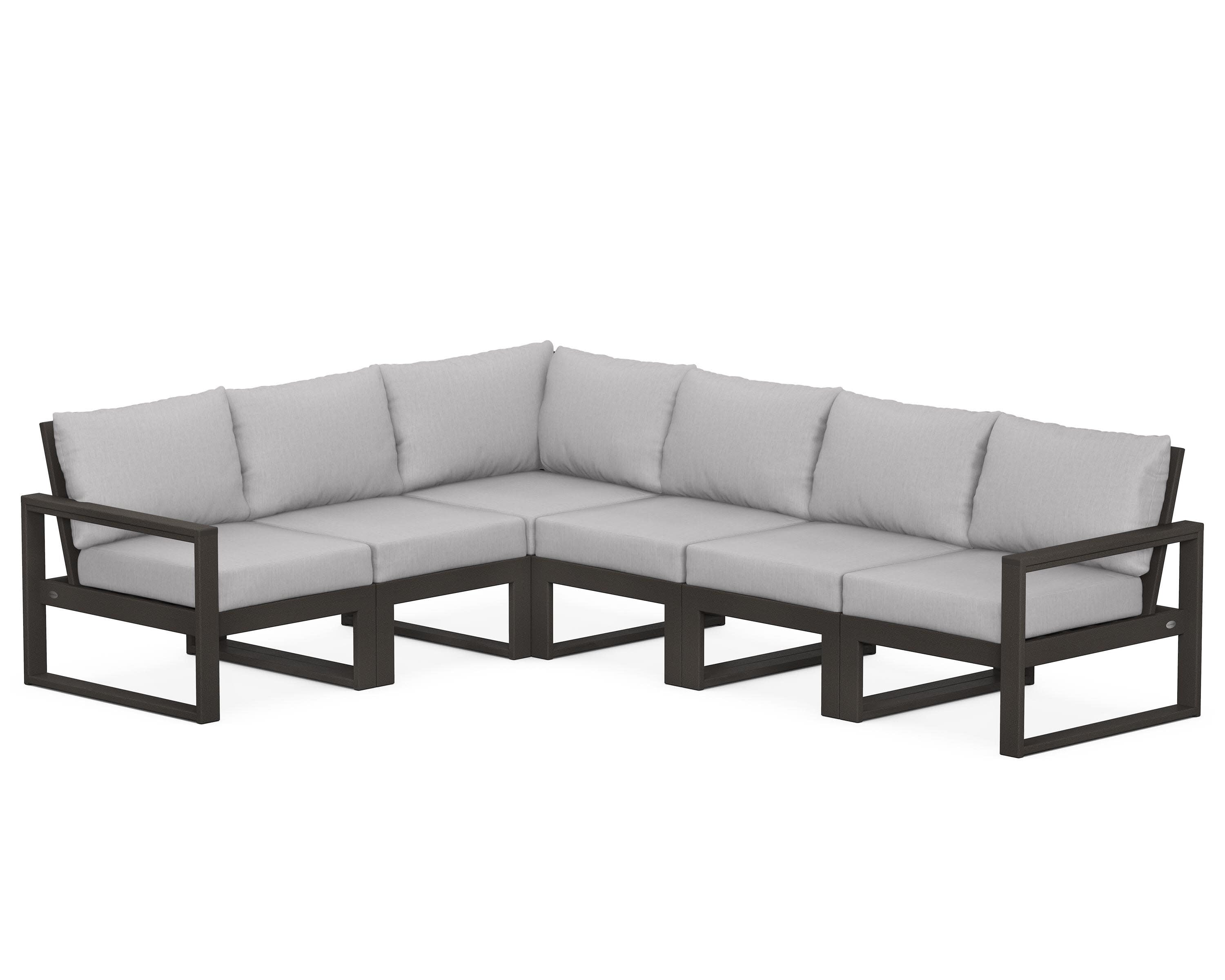 EDGE 6-Piece Modular Deep Seating Set in Vintage Coffee / Granite