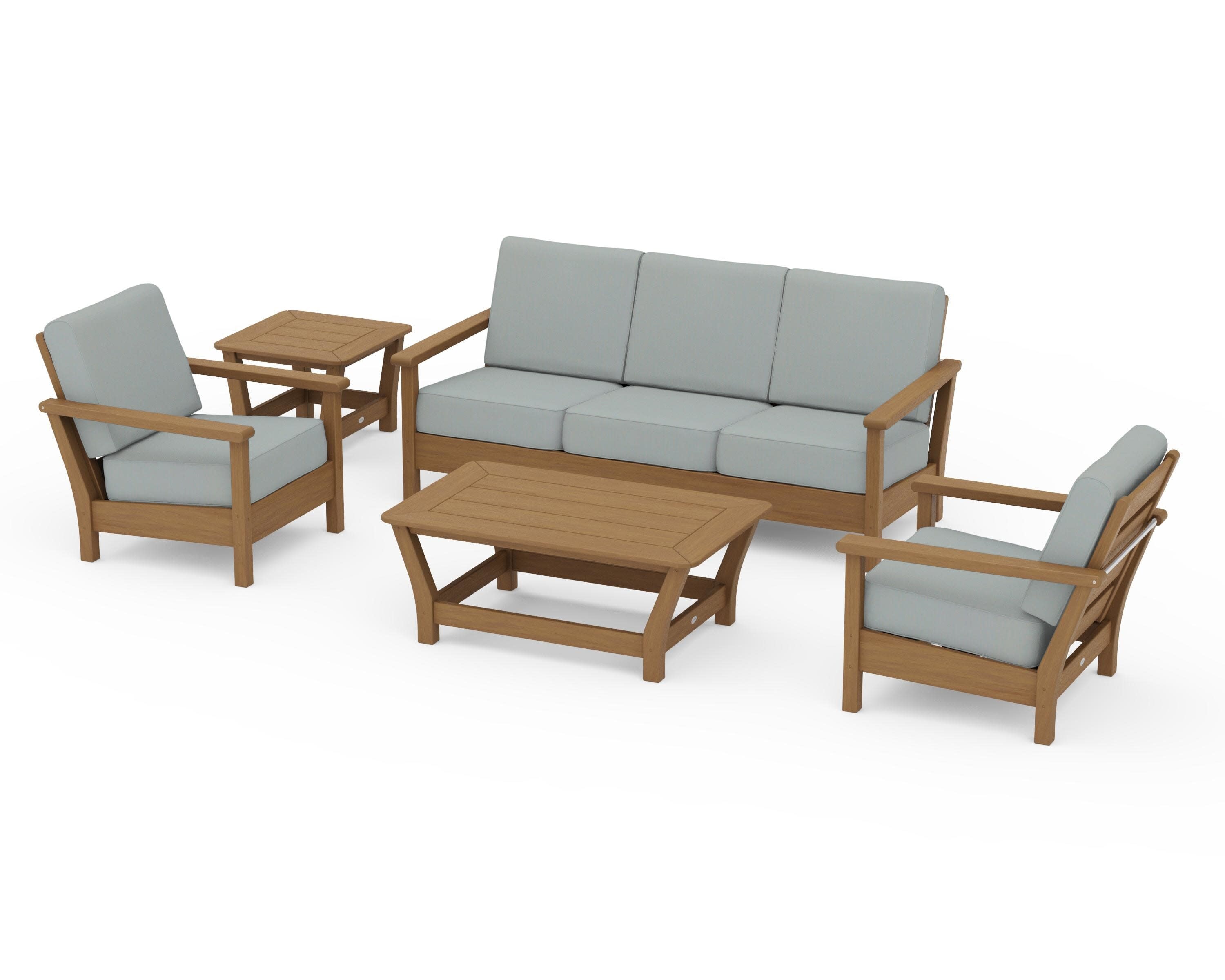 Harbour 5-Piece Deep Seating Set in Natural / Spa