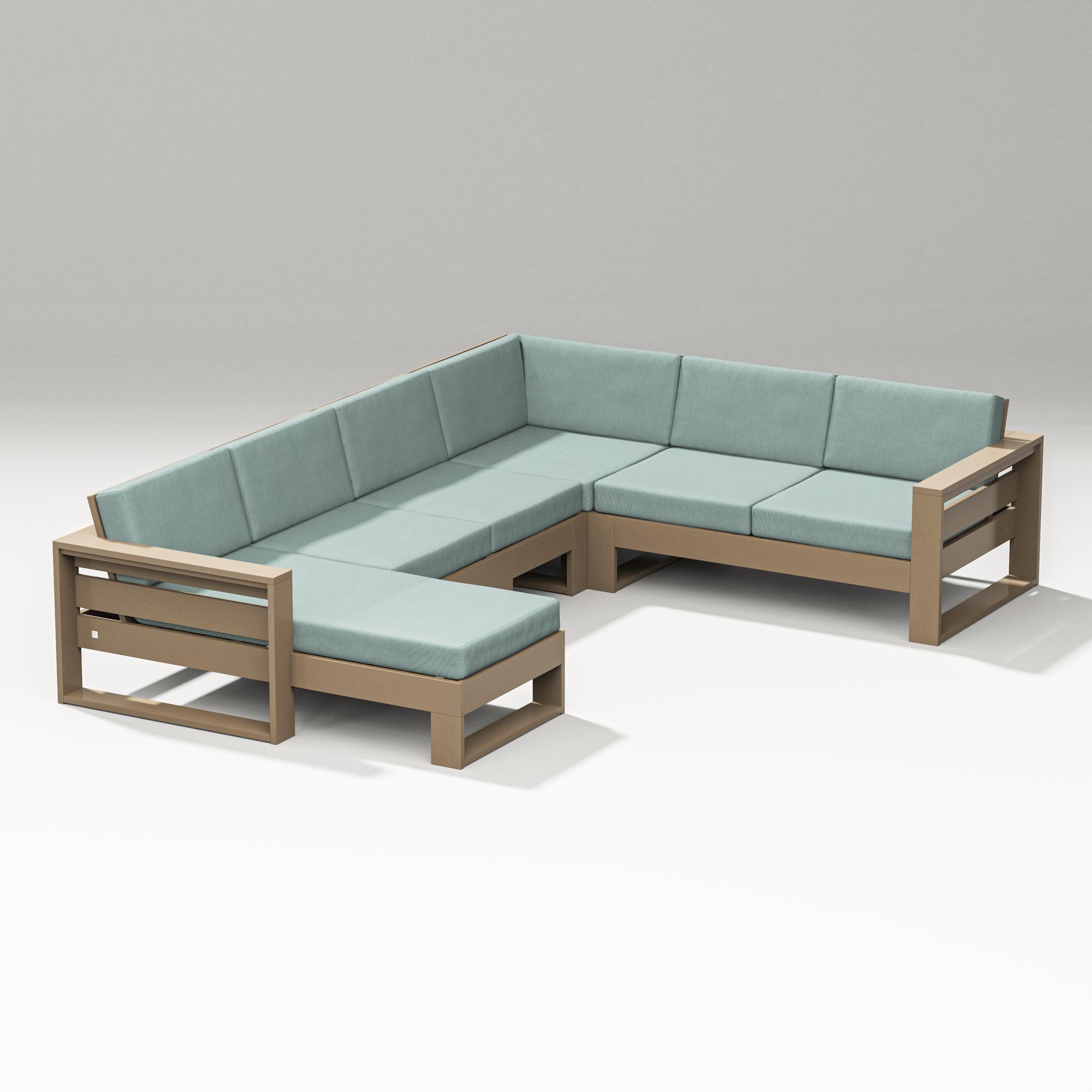 Latitude Corner Sectional with Left Chaise in Vintage Sahara / Glacier Spa