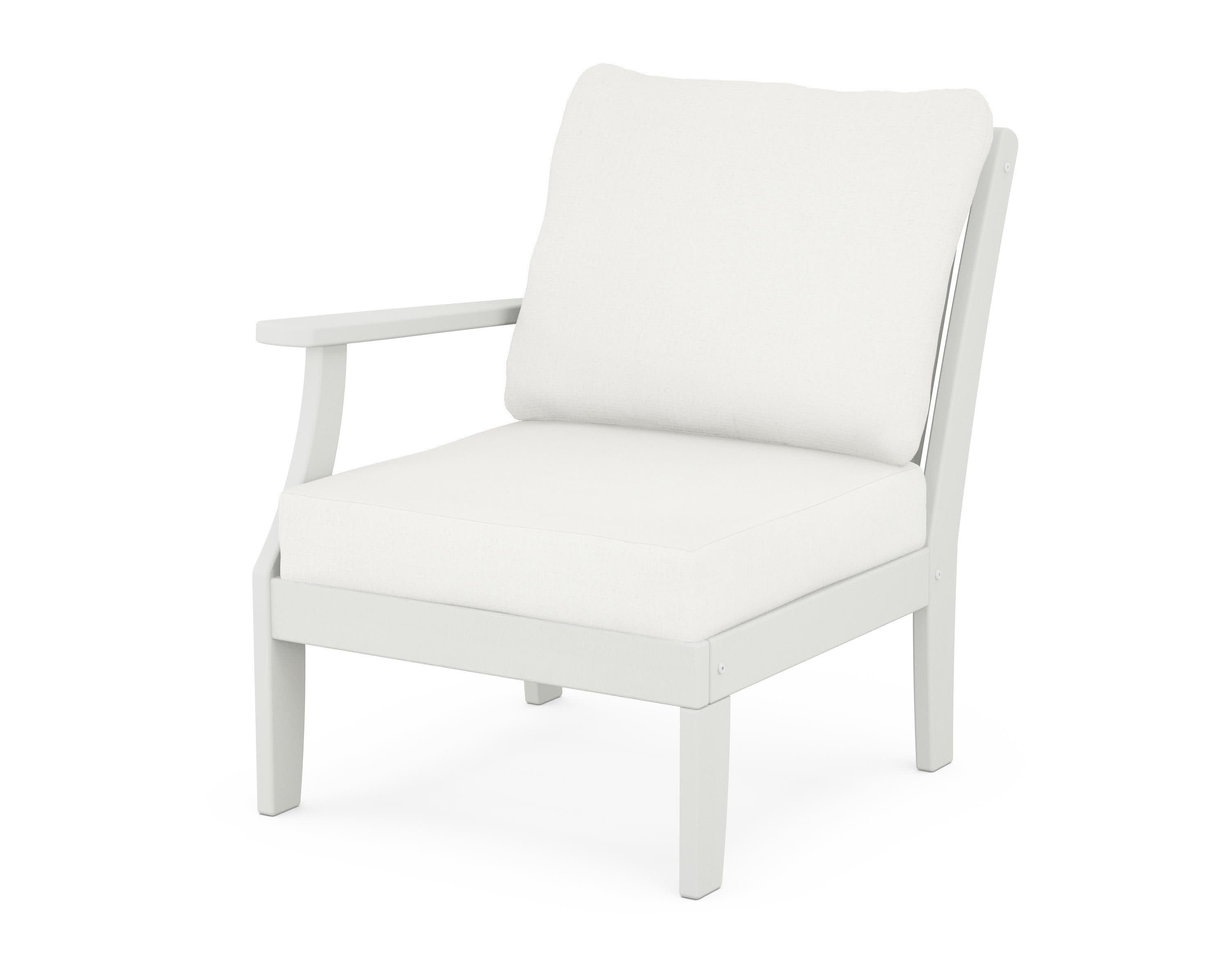 Braxton Modular Left Arm Chair in Vintage White / Natural Linen