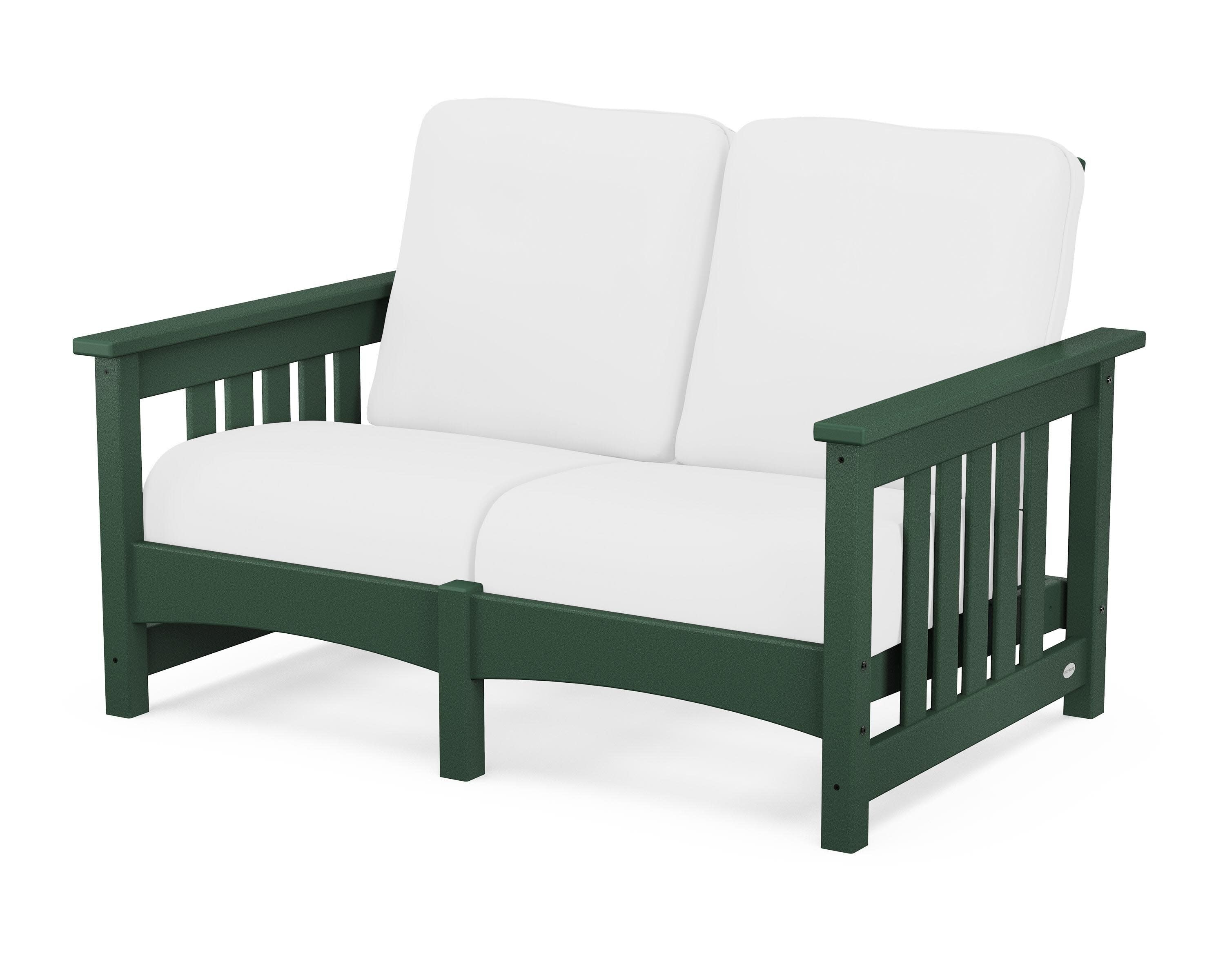 Club Mission Loveseat in Green / Natural